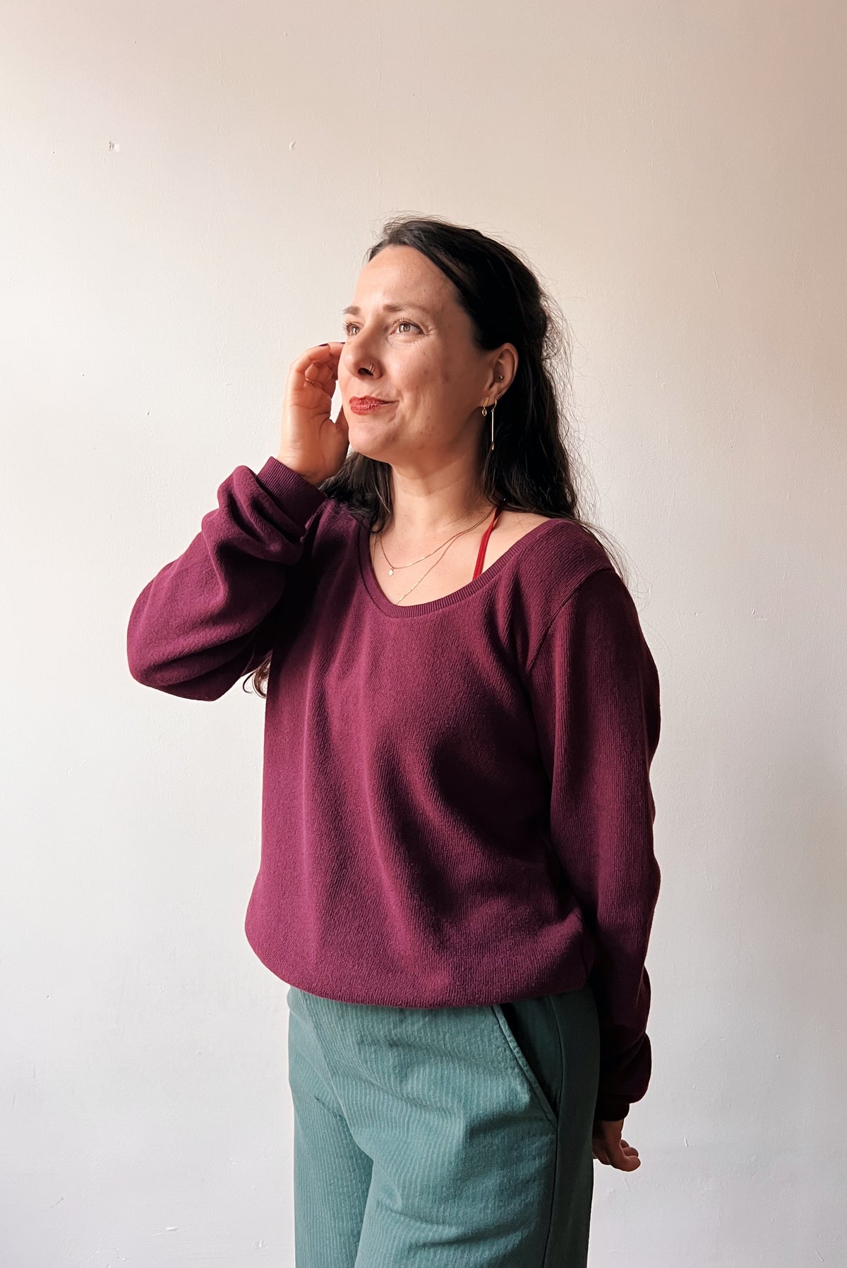 Knitted Sweater Fara - Aubergine