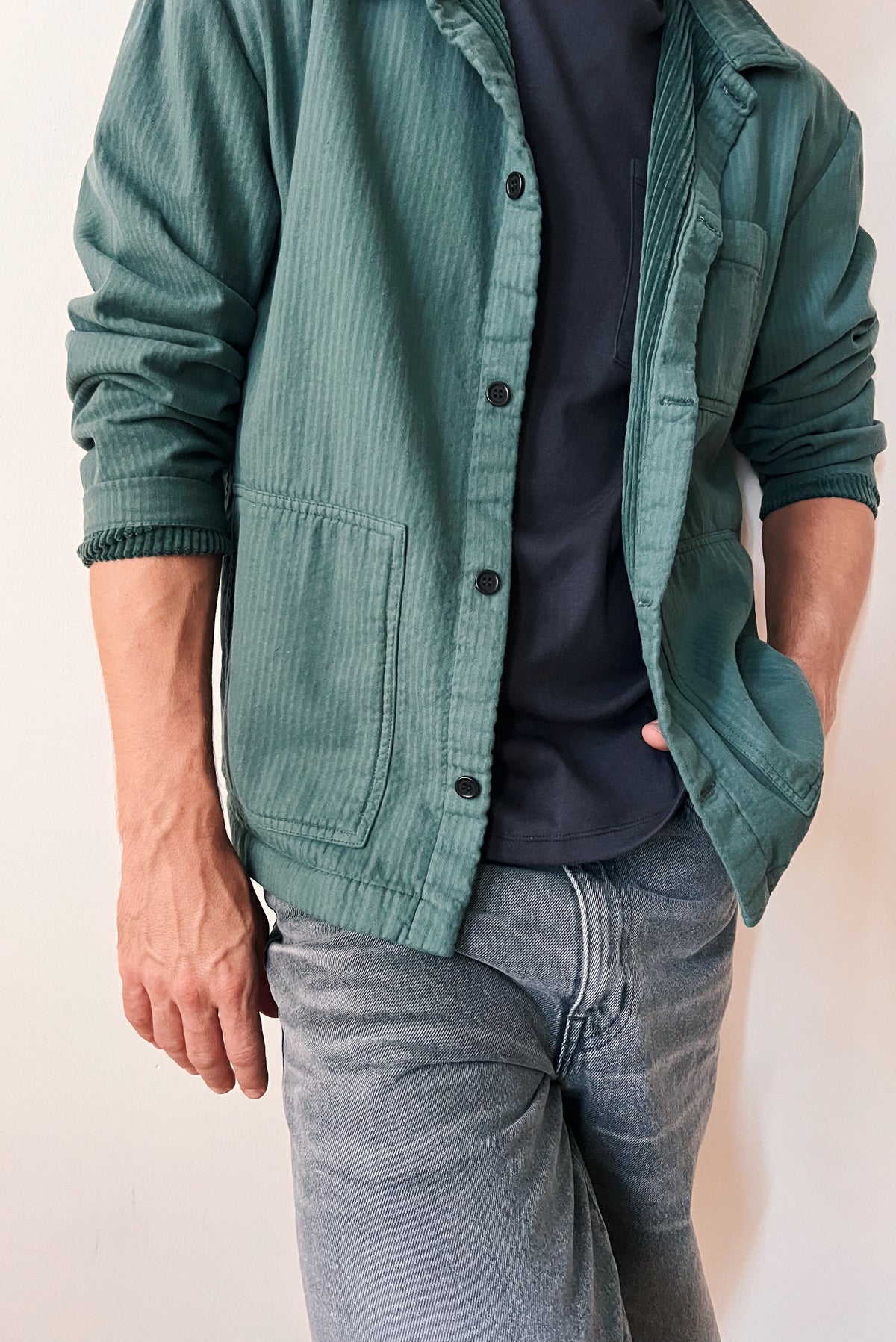 Overshirt Jude - Reversed Corduroy - Sage