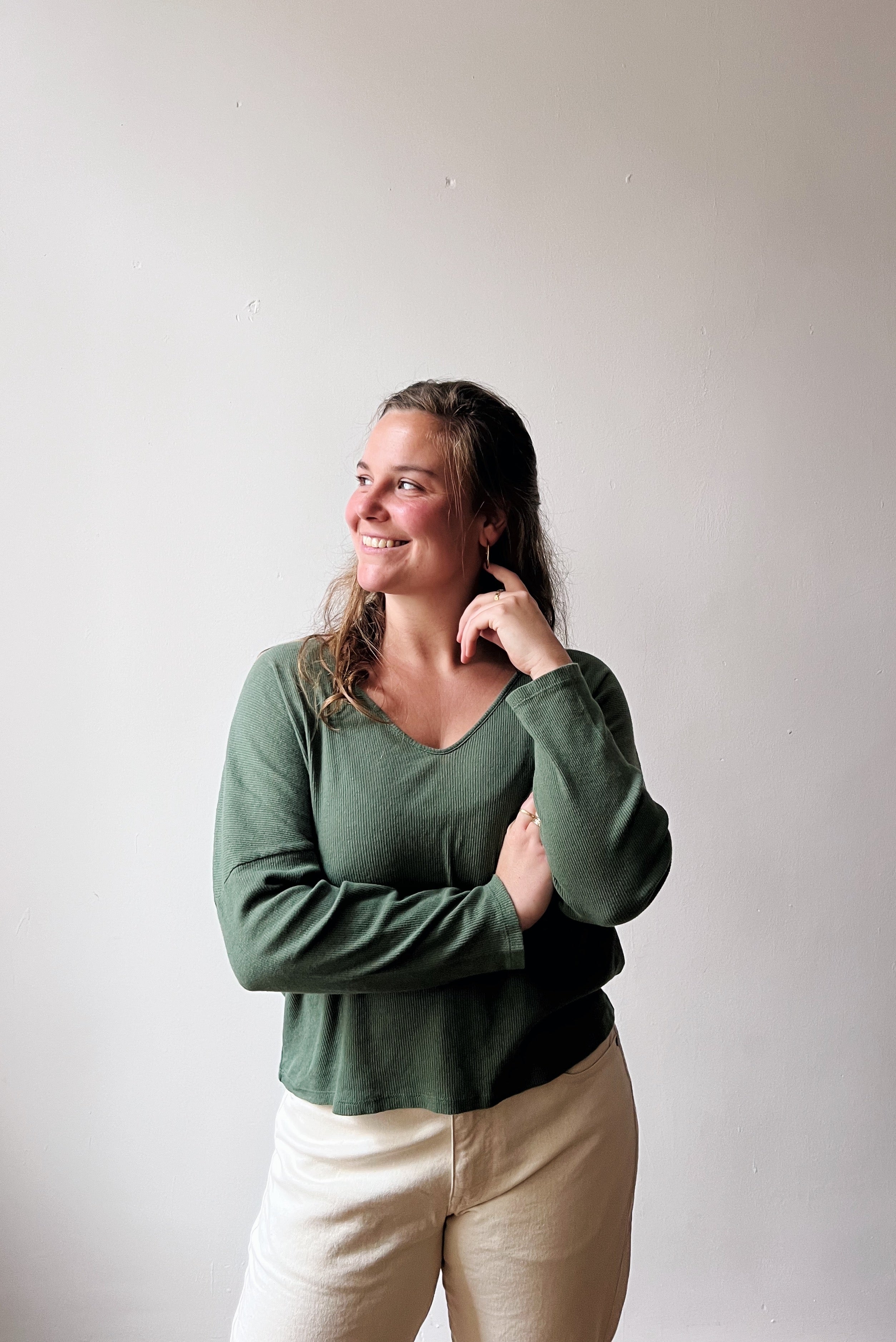 Longsleeve Sade - Basil Rib