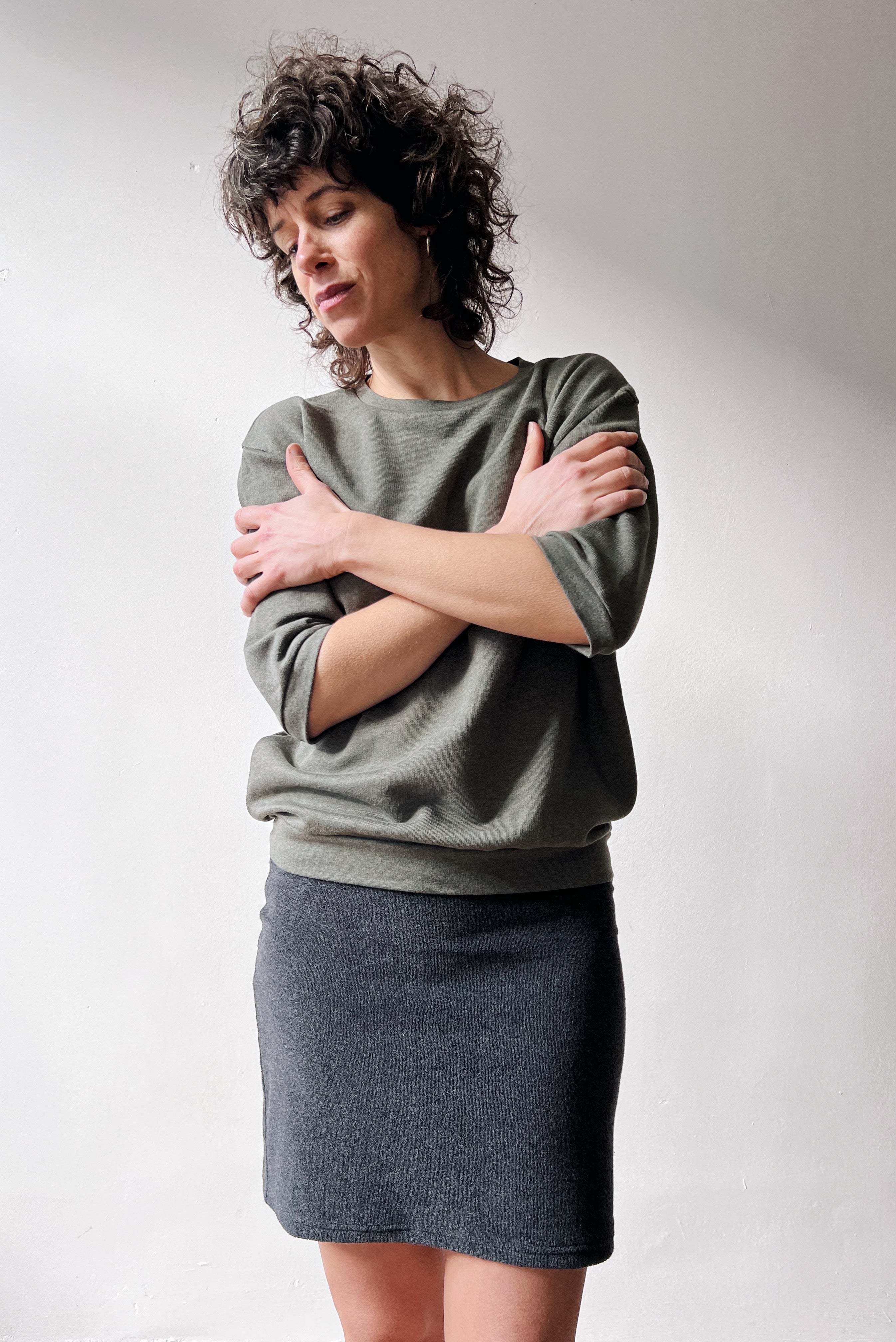 Midsleeve Sweater Coco - Moss Melange