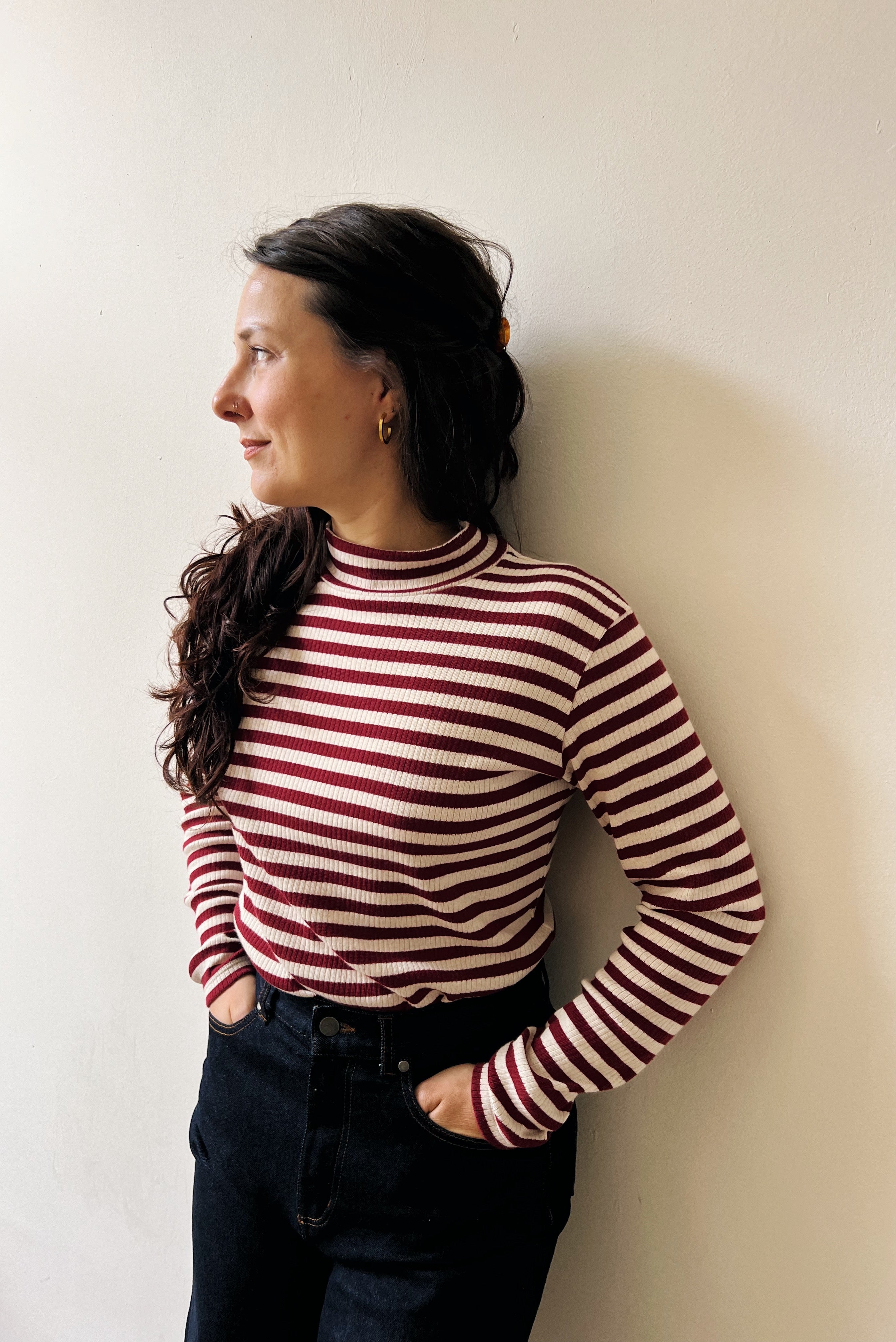 Turtleneck - Pomegranate Stripes Rib