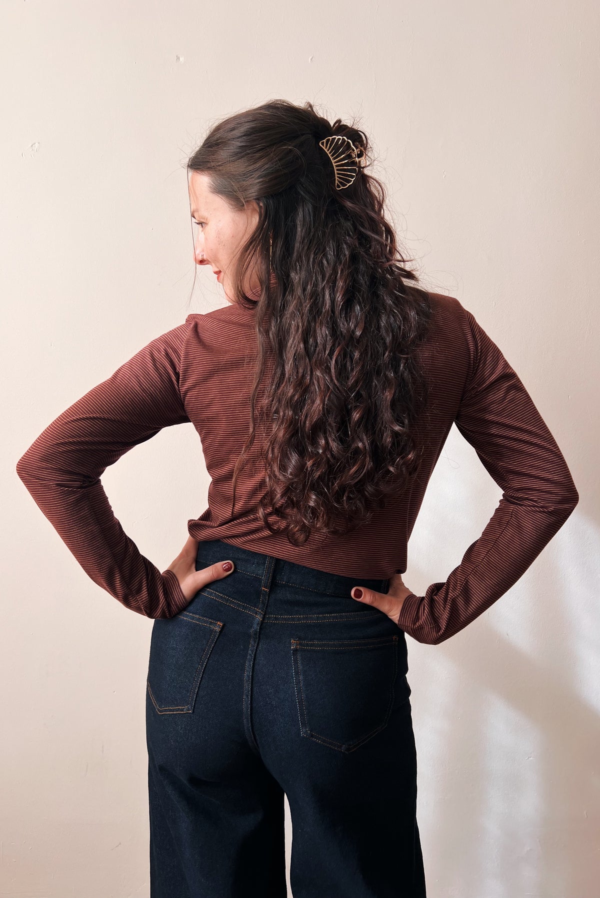 Turtleneck - Bordeaux Caramel Stripes