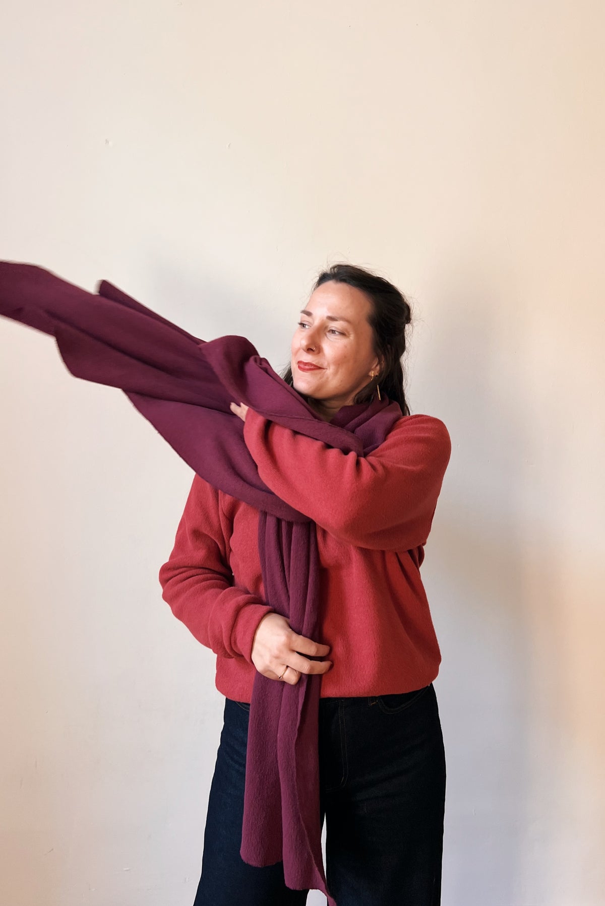 Knitted Scarf - Aubergine