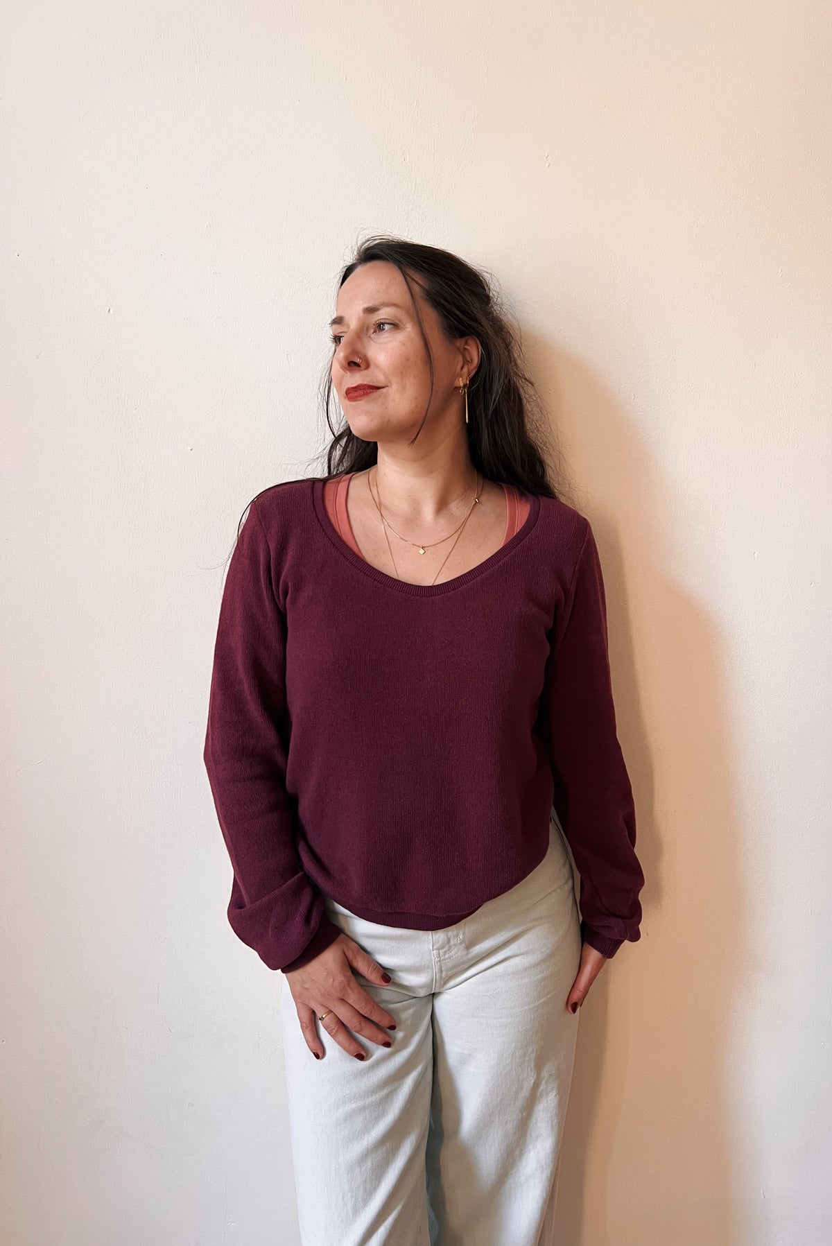 Knitted Sweater Fara - Aubergine