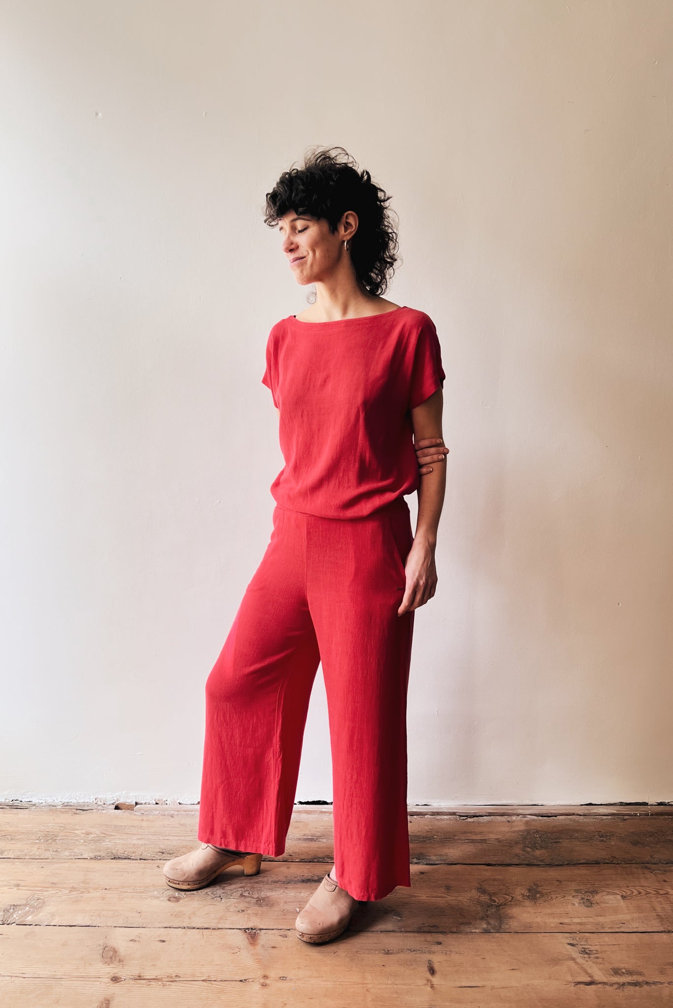 Wide 7/8 Pants Mira - Coral