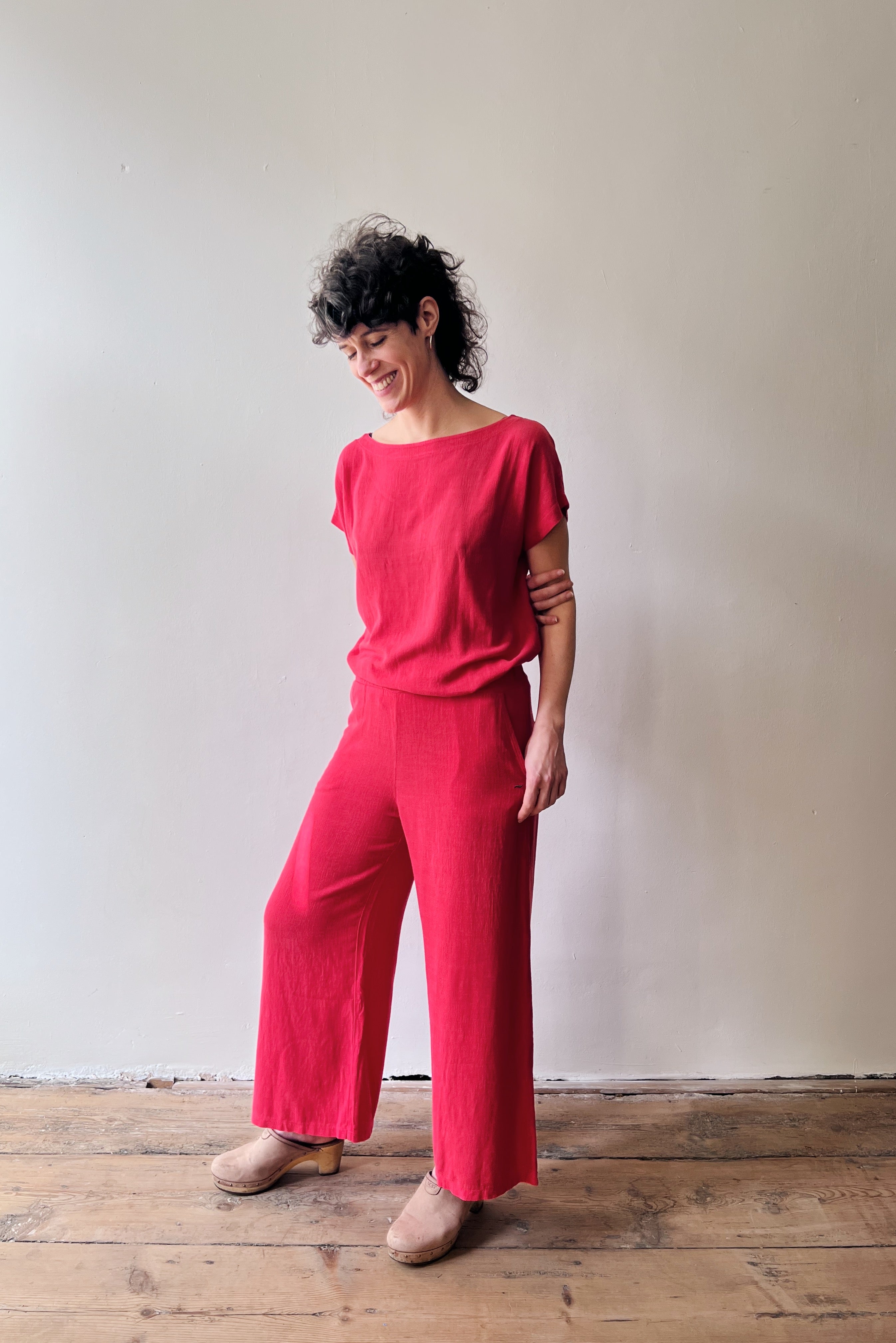 Wide 7/8 Pants Mira - Coral