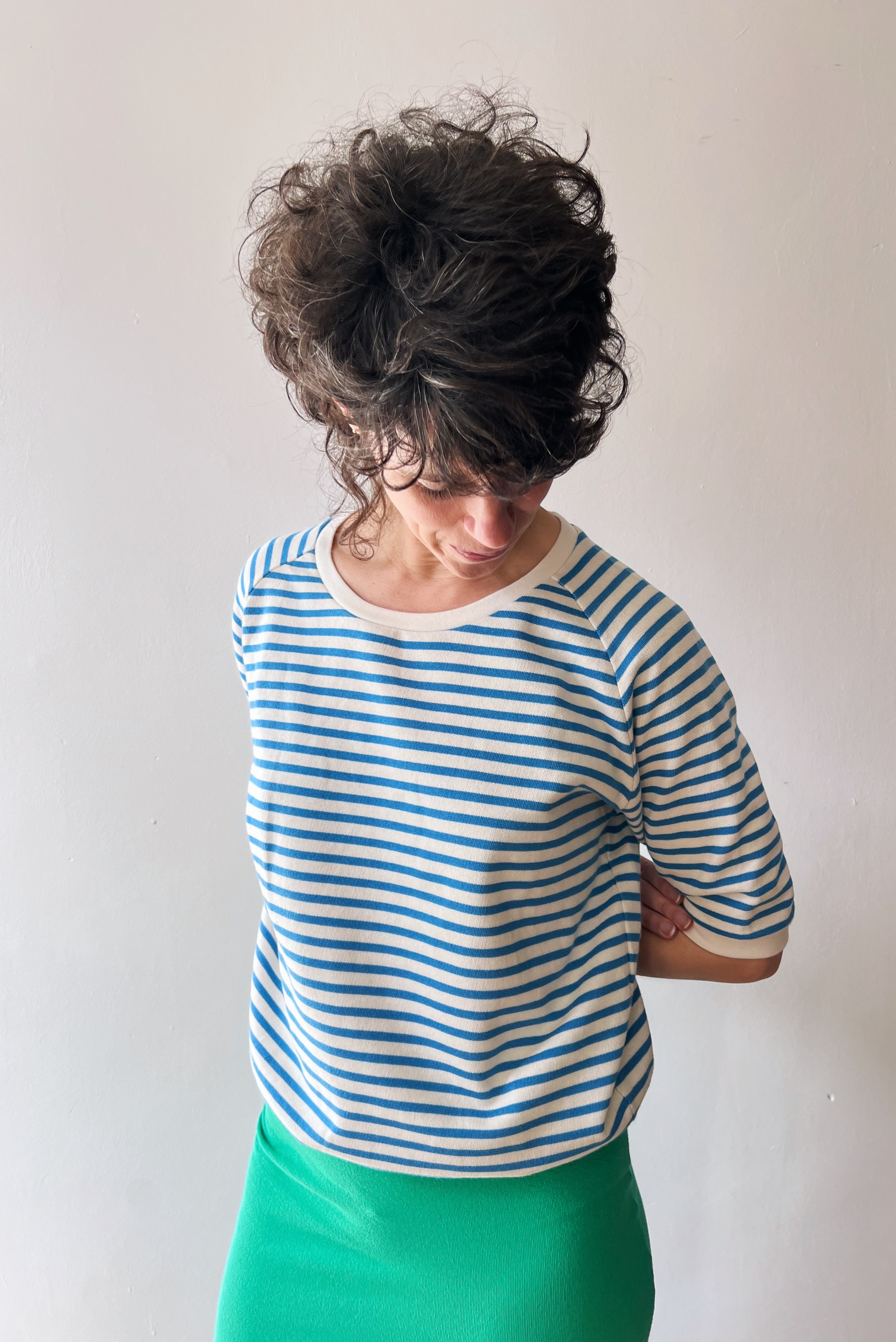 Midsleeve Sweater Cosette - Bright Blue Stripes