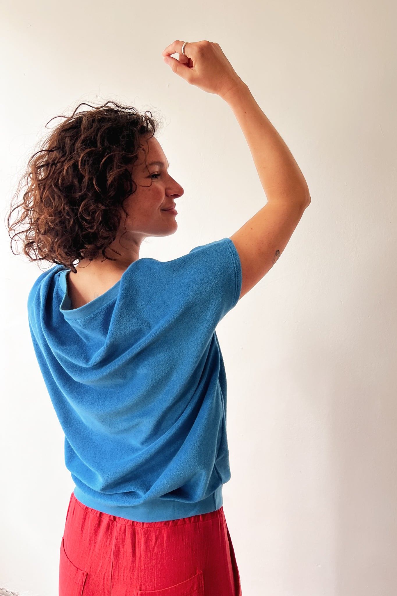 Shortsleeve Sweater Lucia - Bright Blue Terry