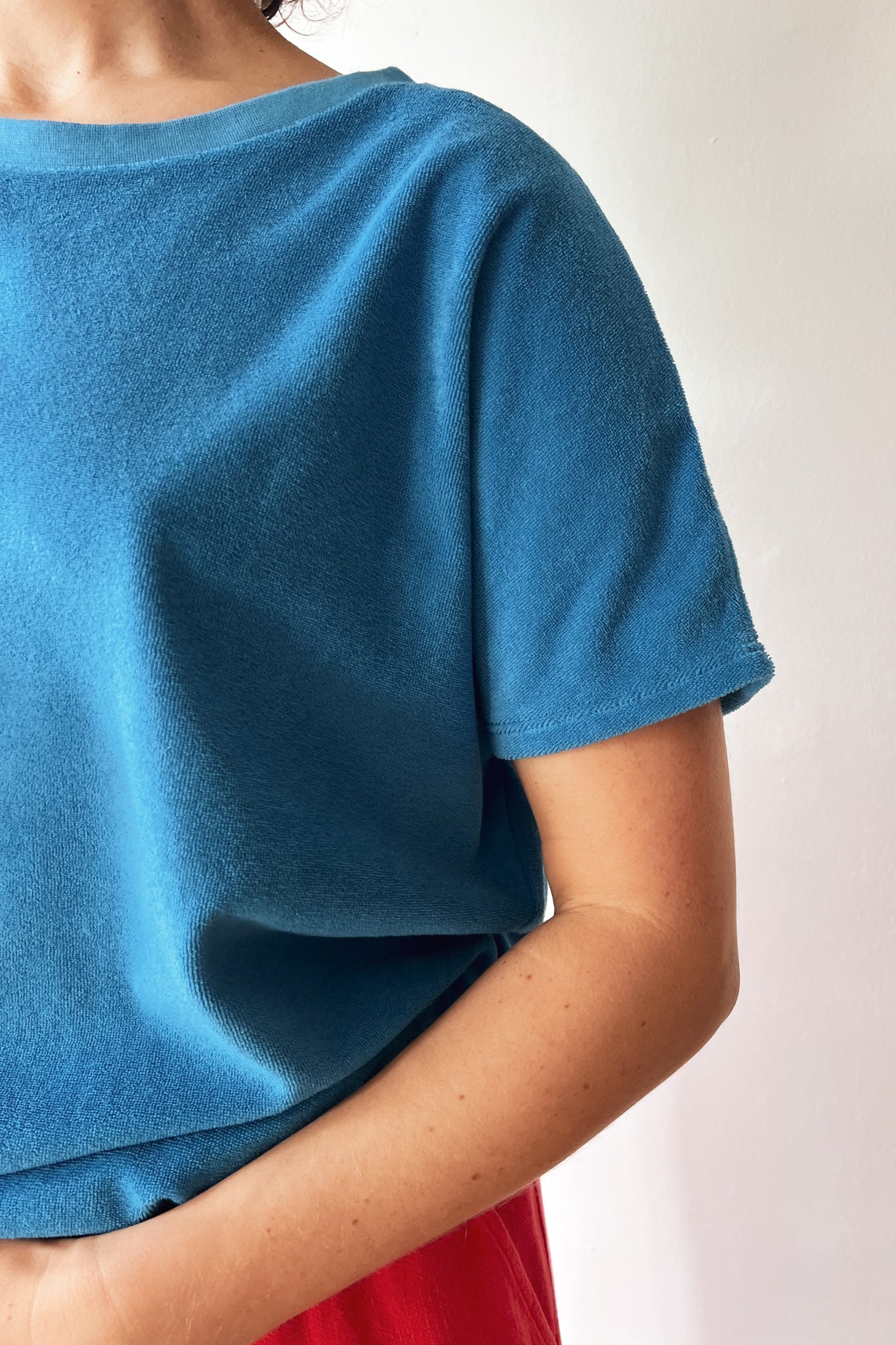 Shortsleeve Sweater Lucia - Bright Blue Terry