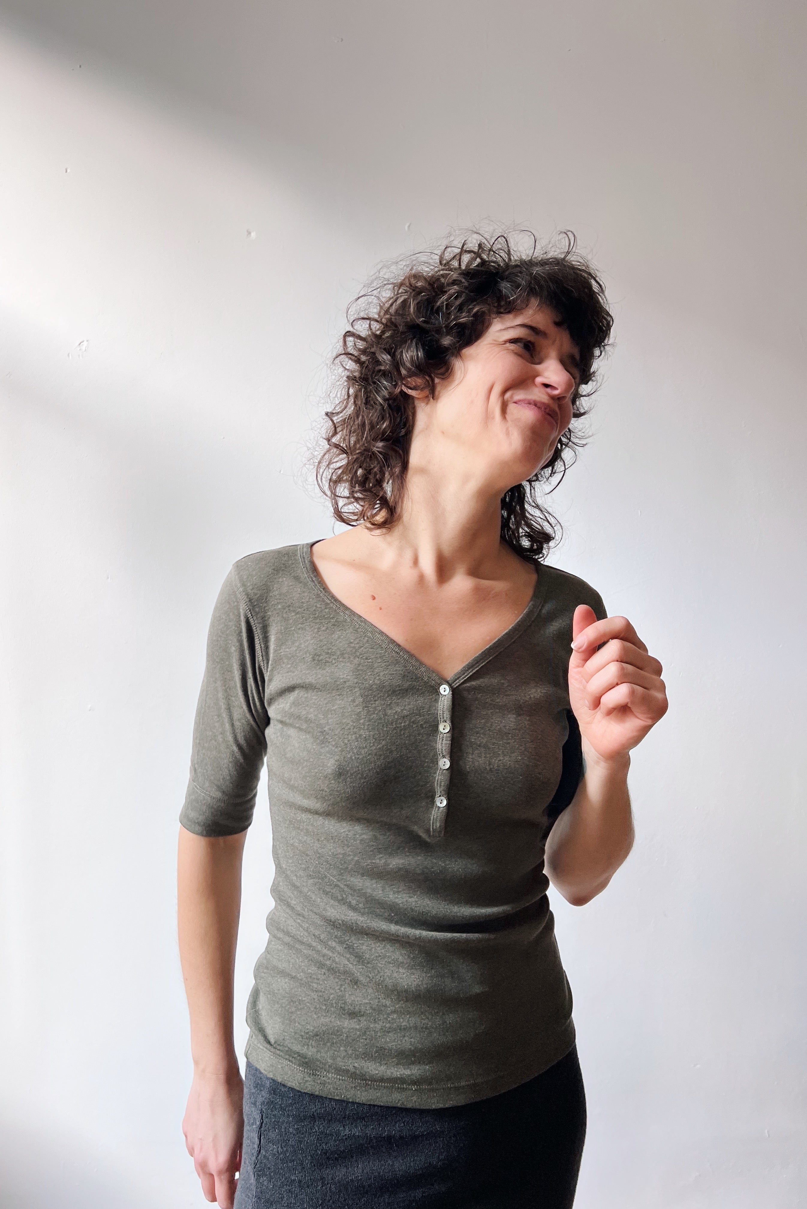 Longsleeve Holly - Moss Melange Rib