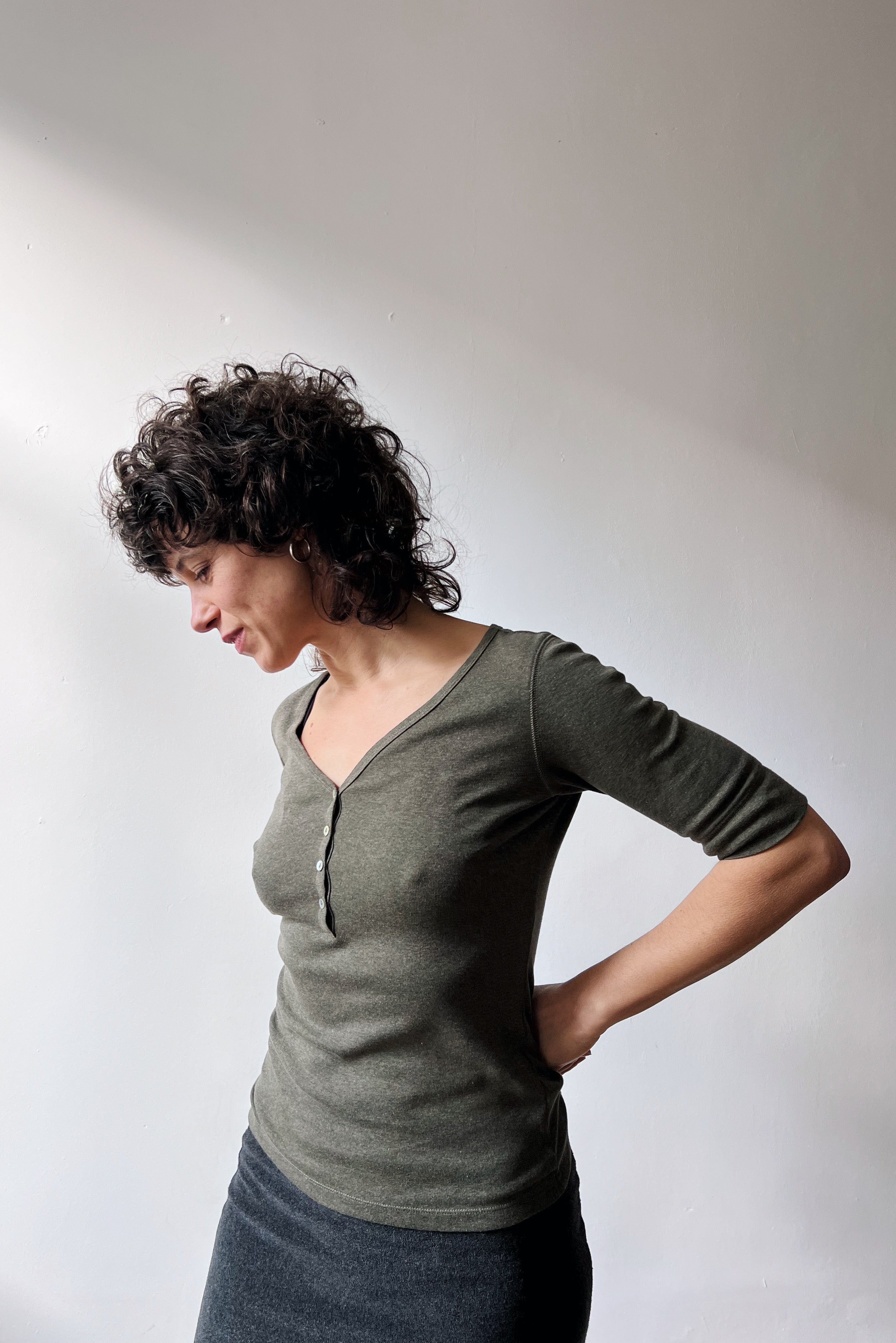 Longsleeve Holly - Moss Melange Rib