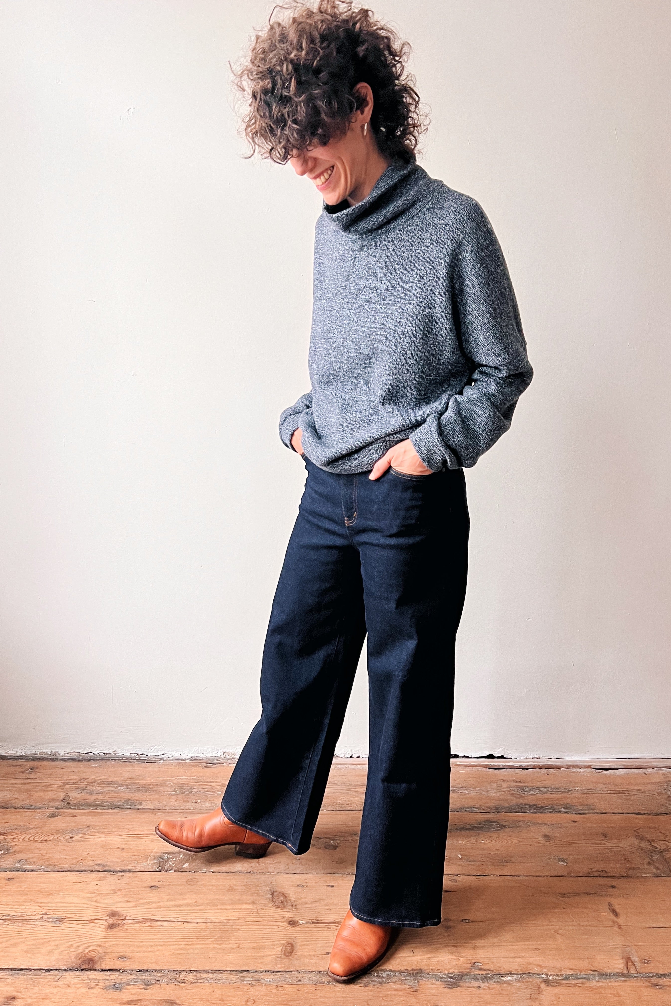 Gebreide Sweater Irma - Grey Blue Melange