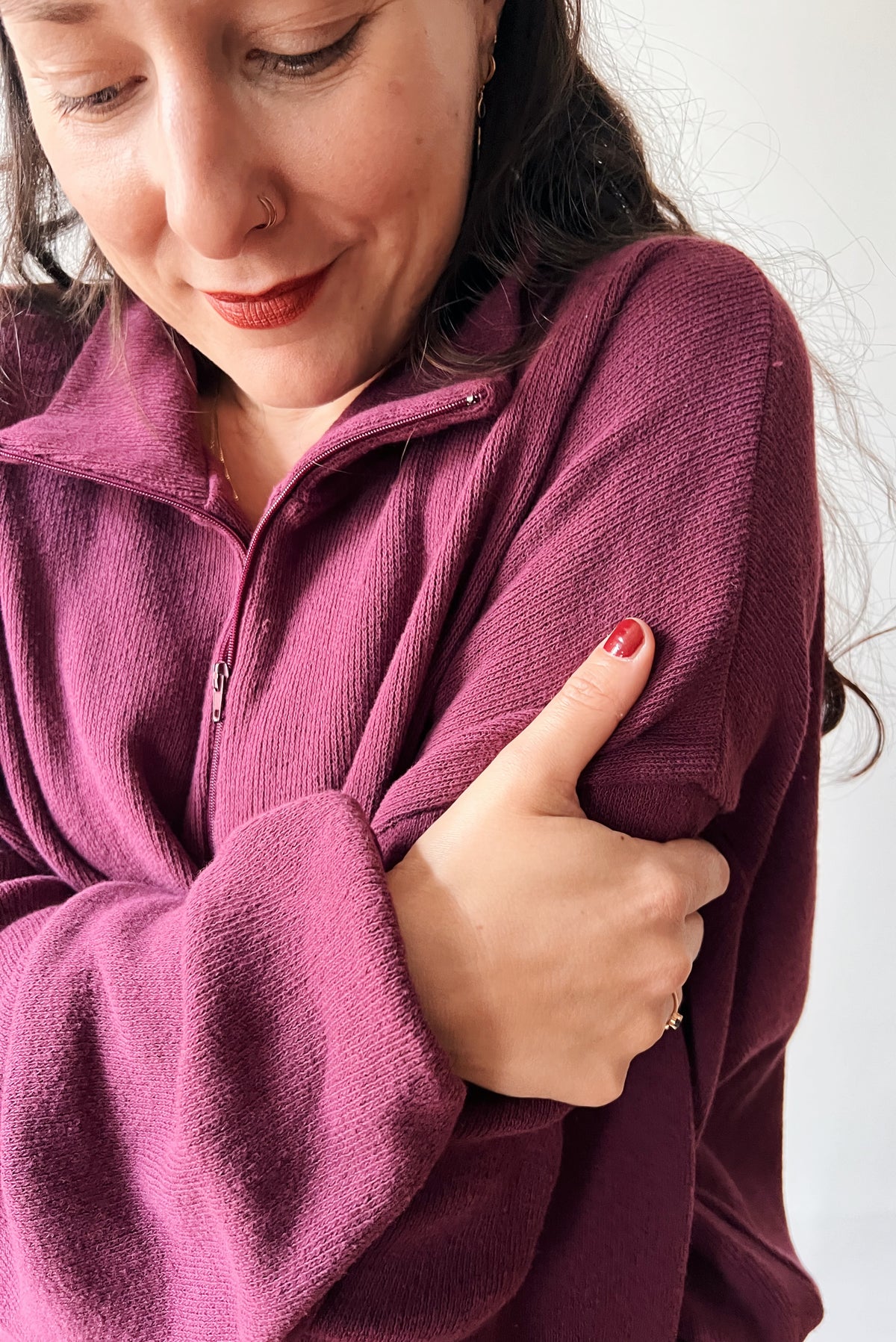 Knitted Sweater Bea - Aubergine