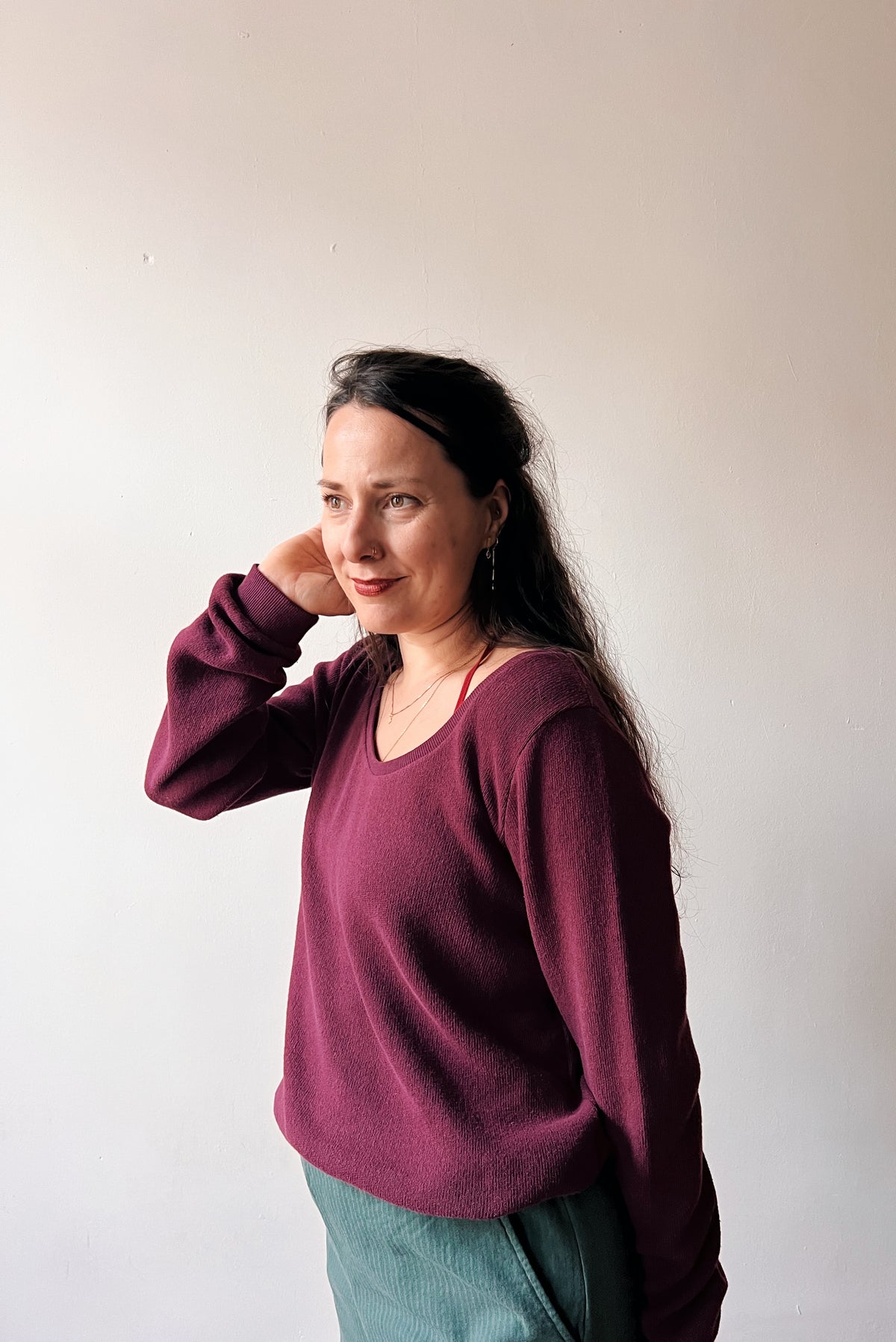Knitted Sweater Fara - Aubergine