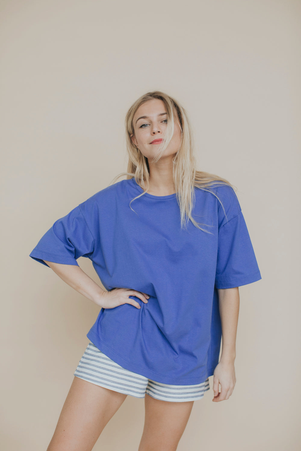 the dão store - Boyfriend T-Shirt Millie - Soft Cobalt - T-shirts | Tops