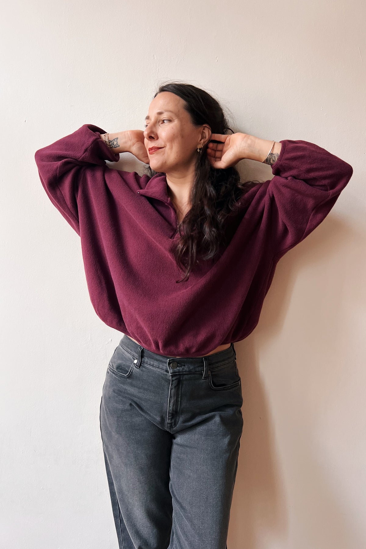 Knitted Sweater Bea - Aubergine