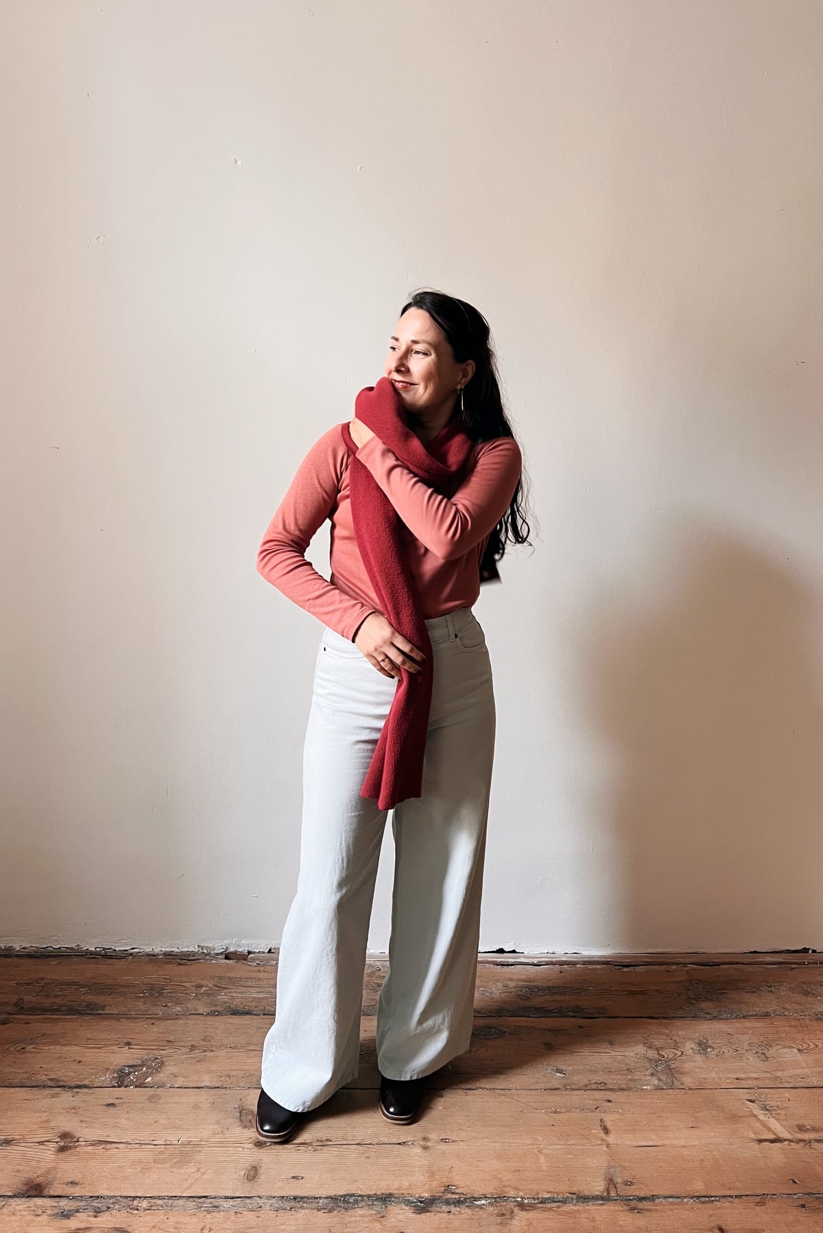 Knitted Scarf - Brick Red