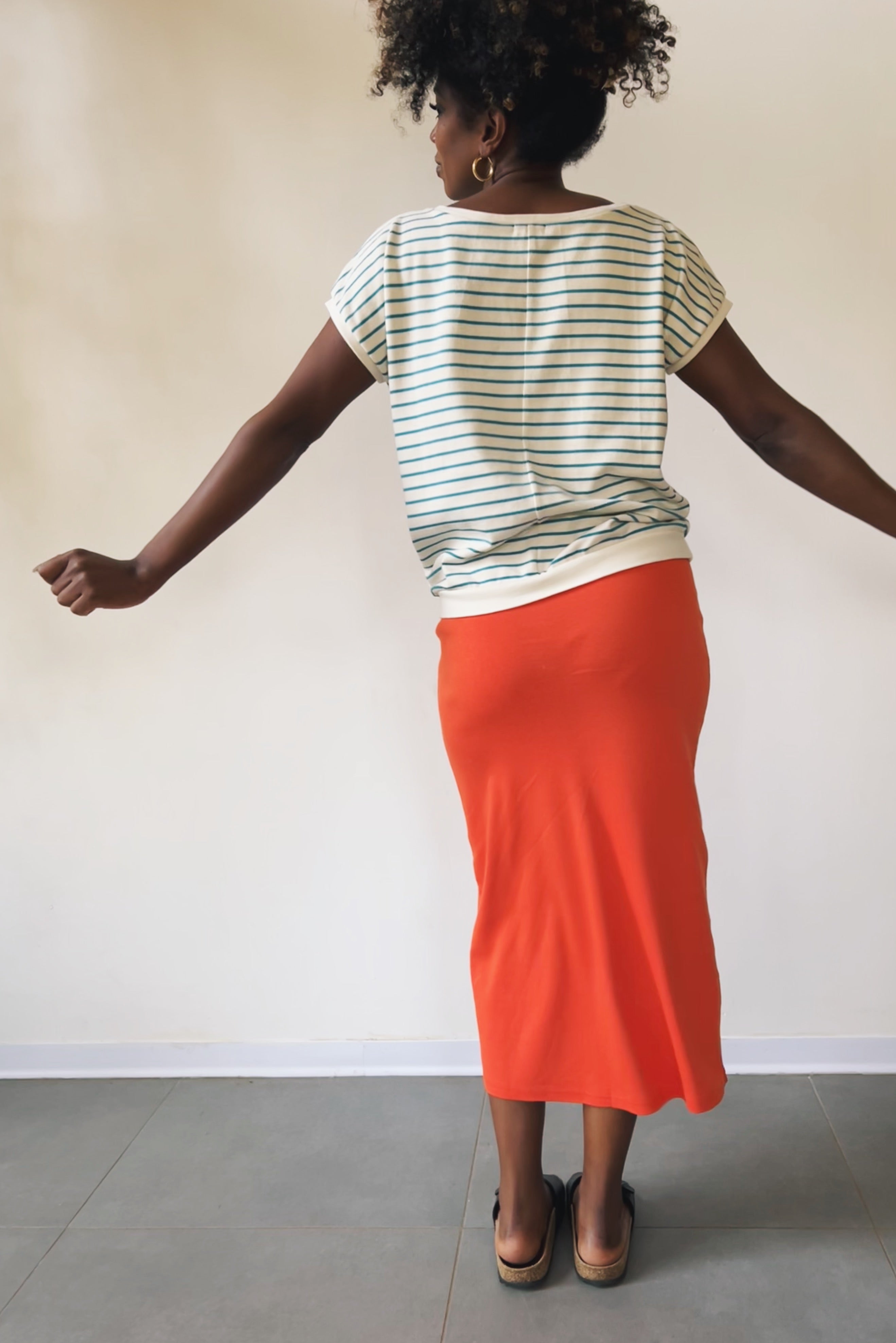 Skirt Elly - Rib Tangerine