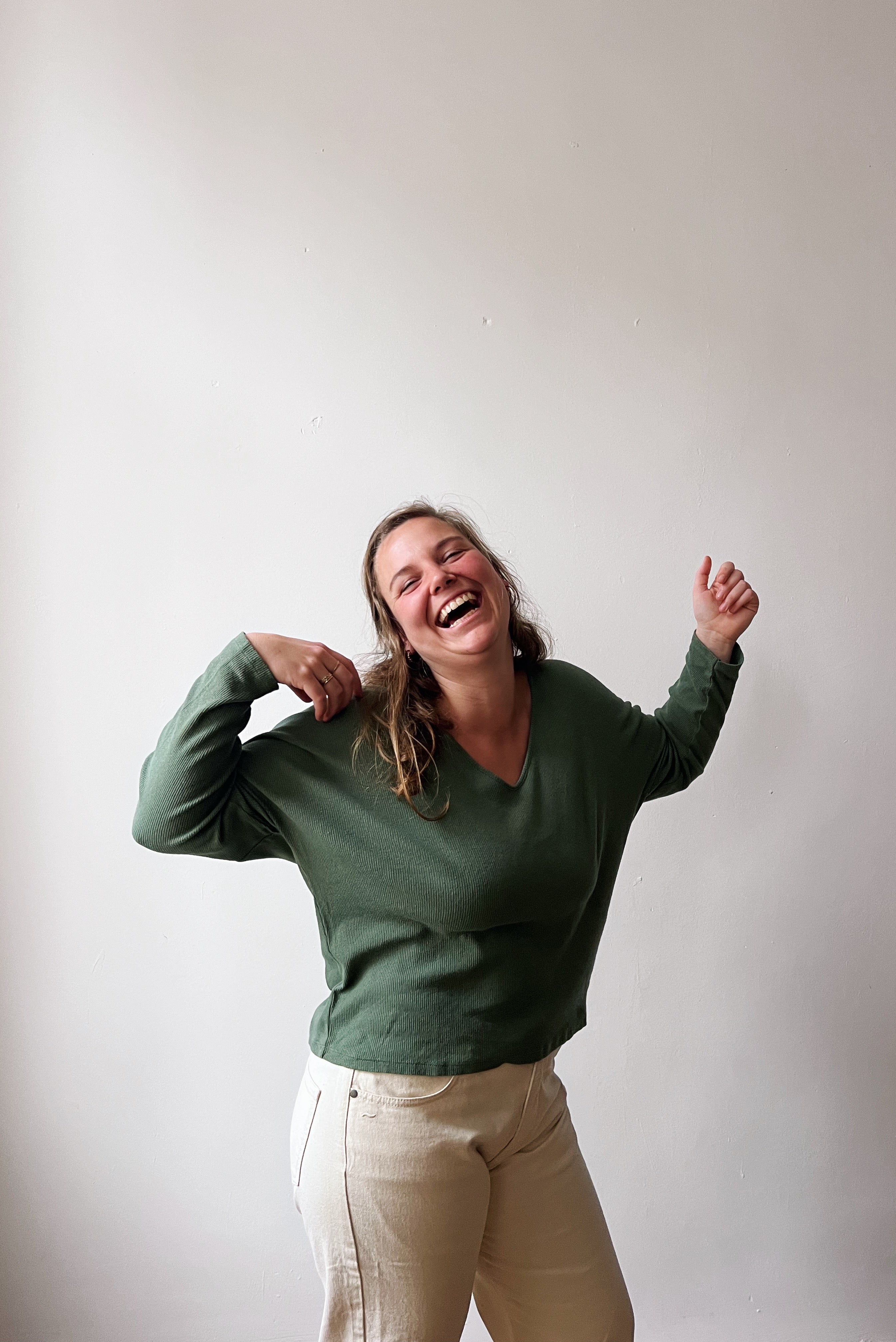 Longsleeve Sade - Basil Rib