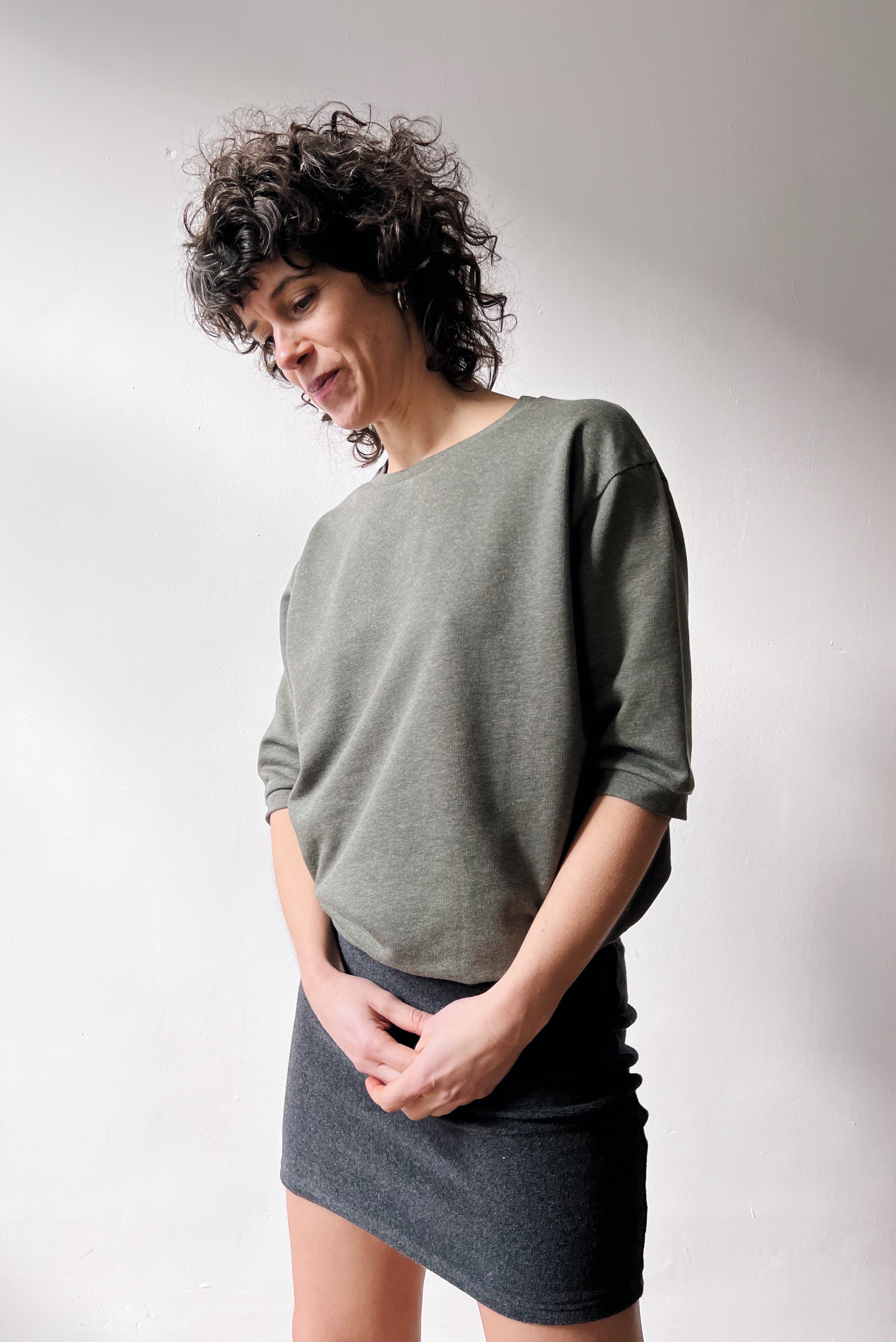 Midsleeve Sweater Coco - Moss Melange