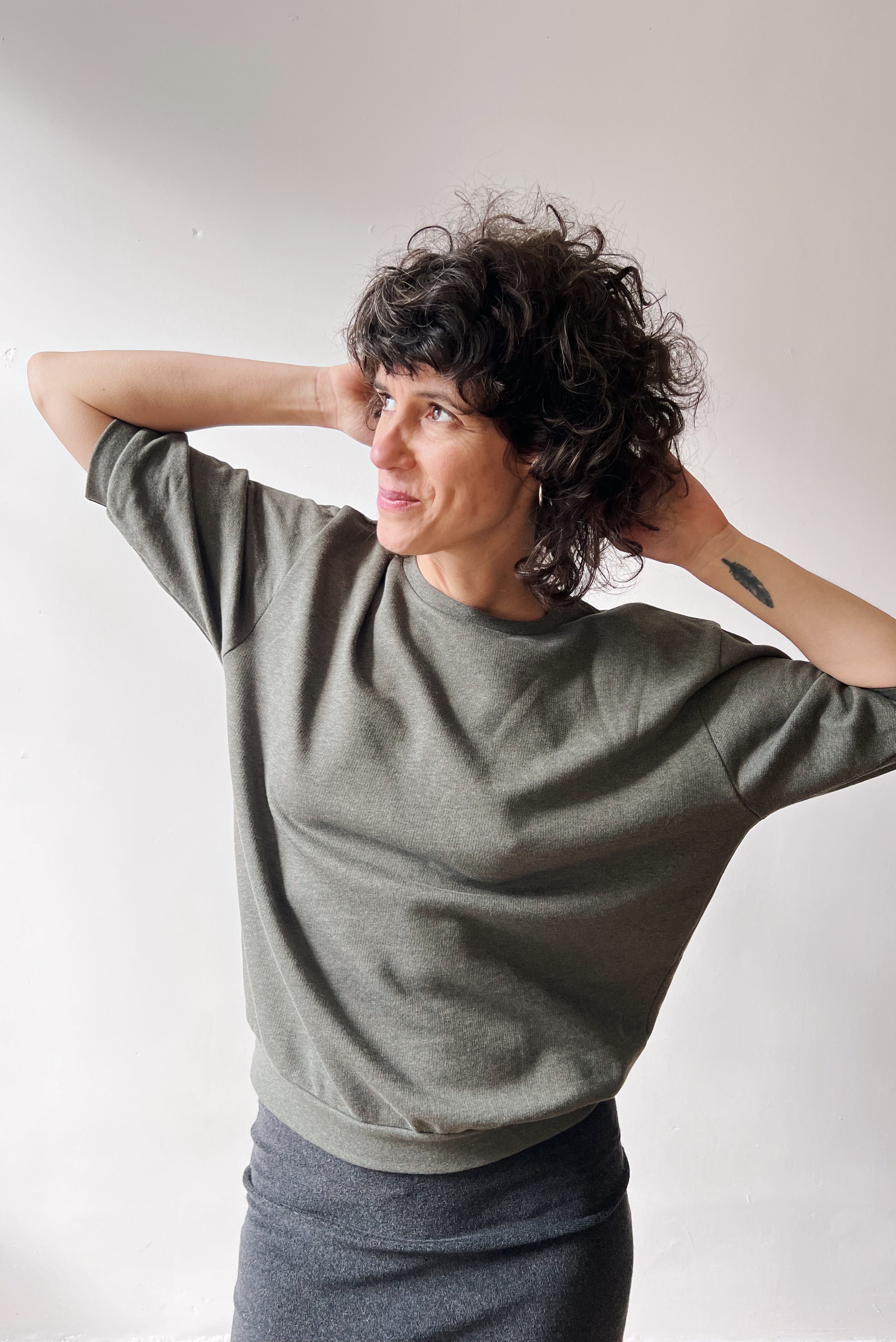 Midsleeve Sweater Coco - Moss Melange