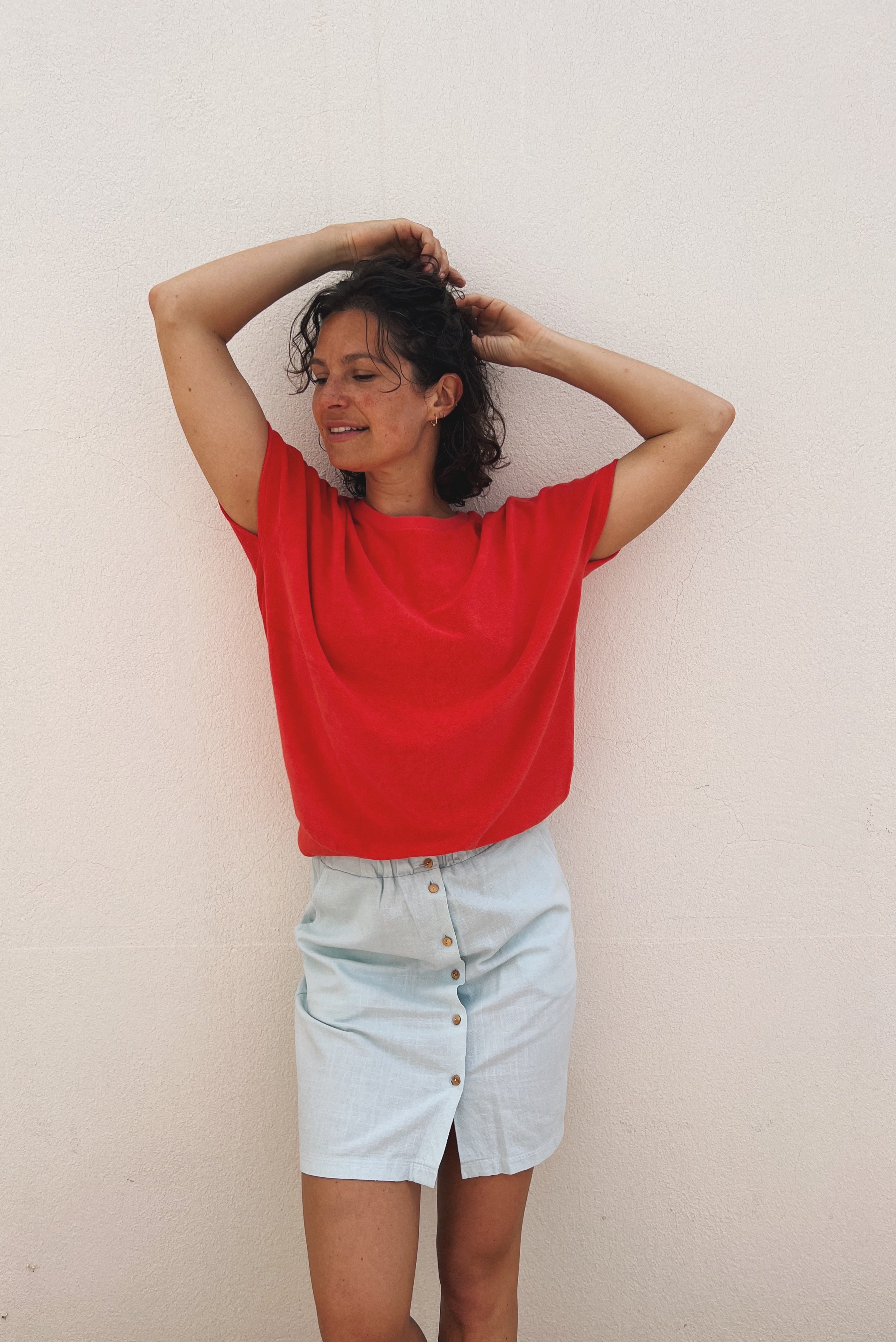 Skirt Erin Buttons - Water Blue