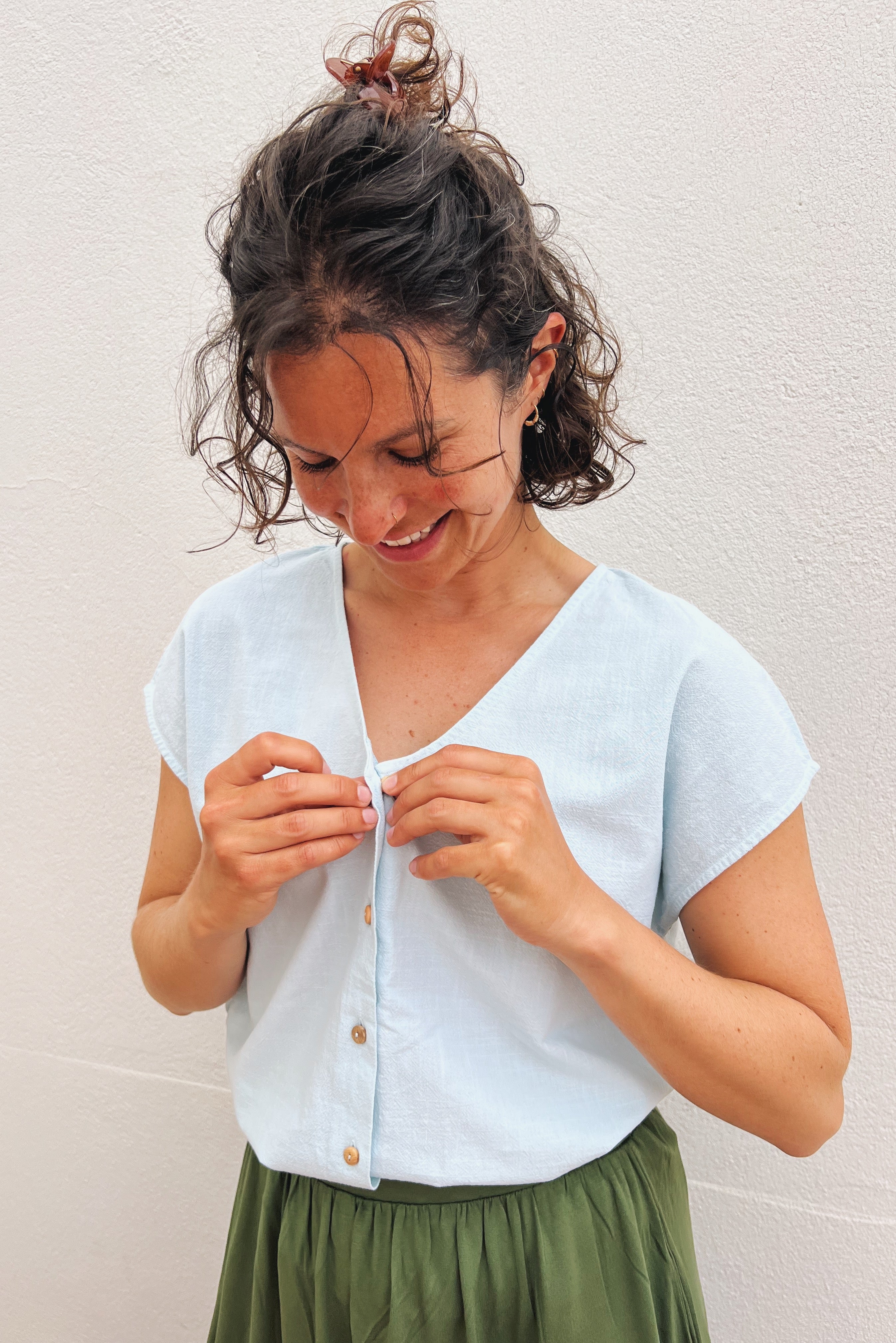 Top Mali Buttons - Water Blue