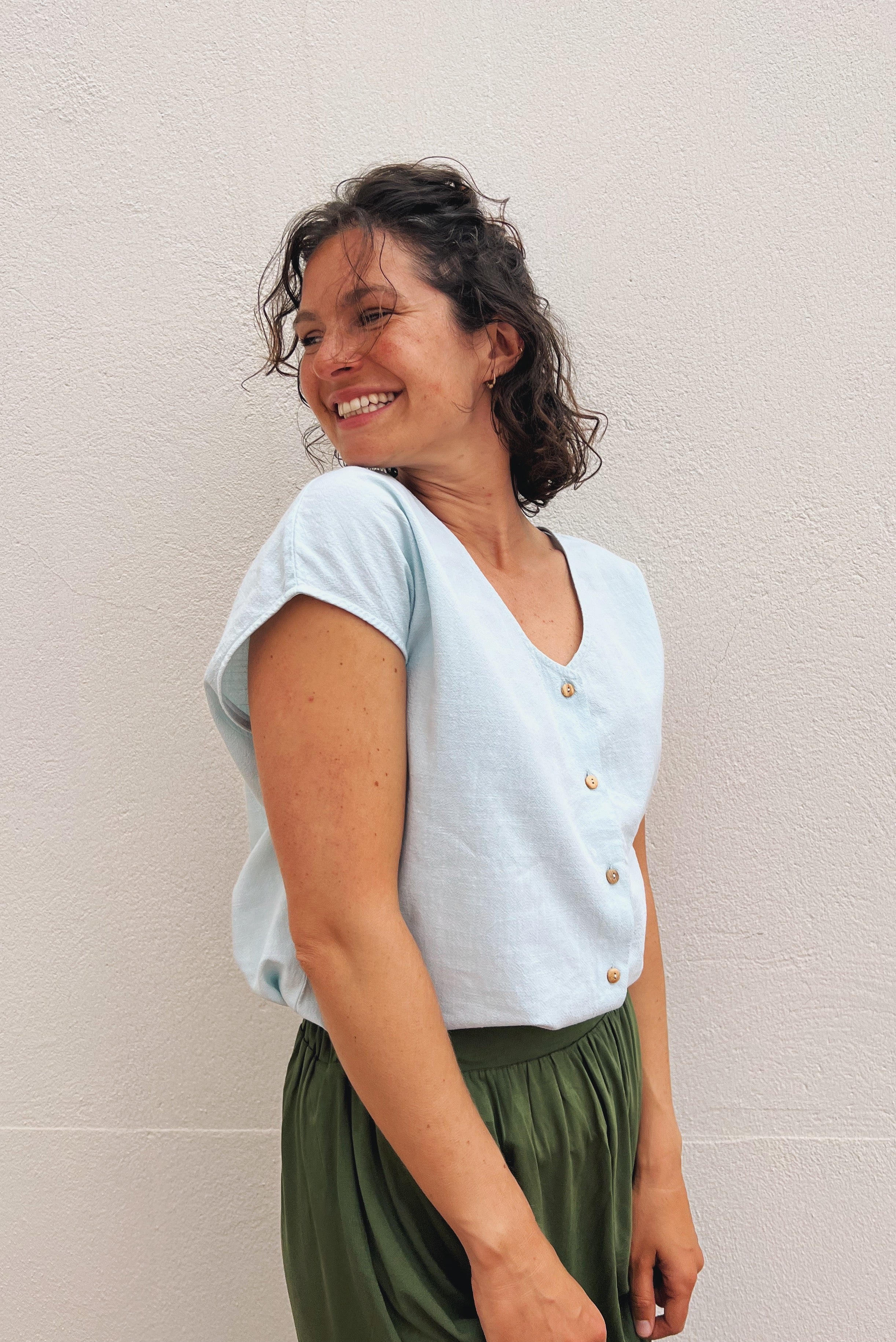 Top Mali Buttons - Water Blue