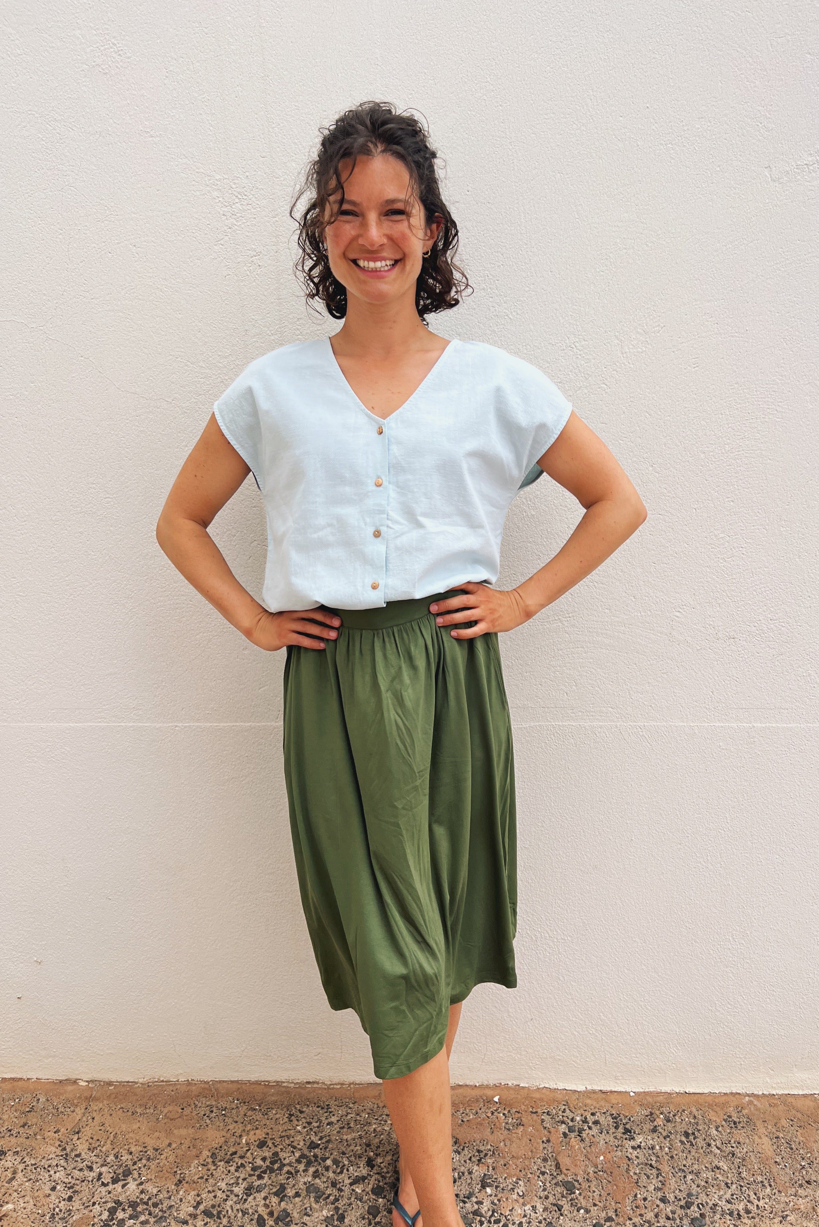 Top Mali Buttons - Water Blue