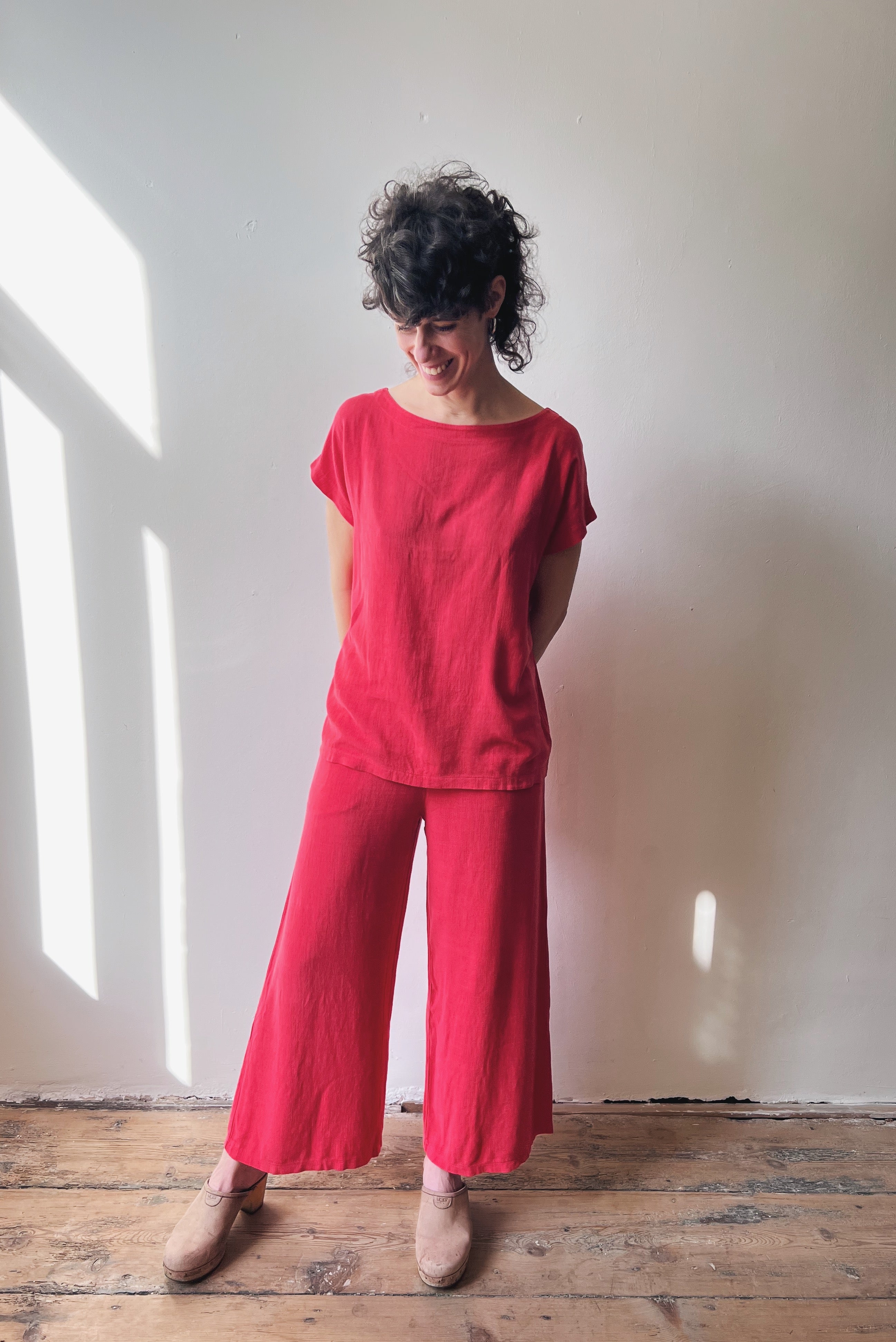 Wide 7/8 Pants Mira - Coral