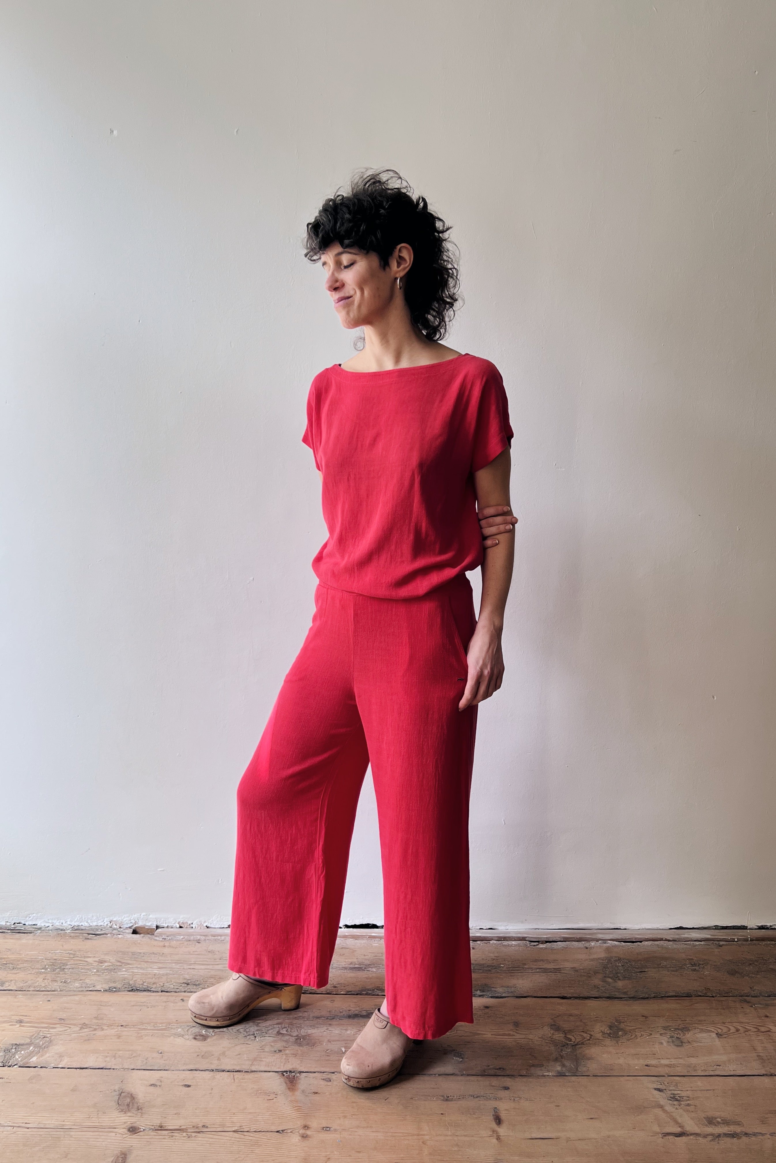 Wide 7/8 Pants Mira - Coral
