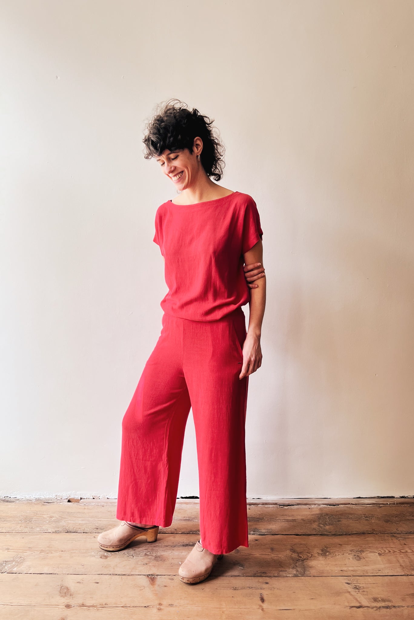 Wide 7/8 Pants Mira - Coral