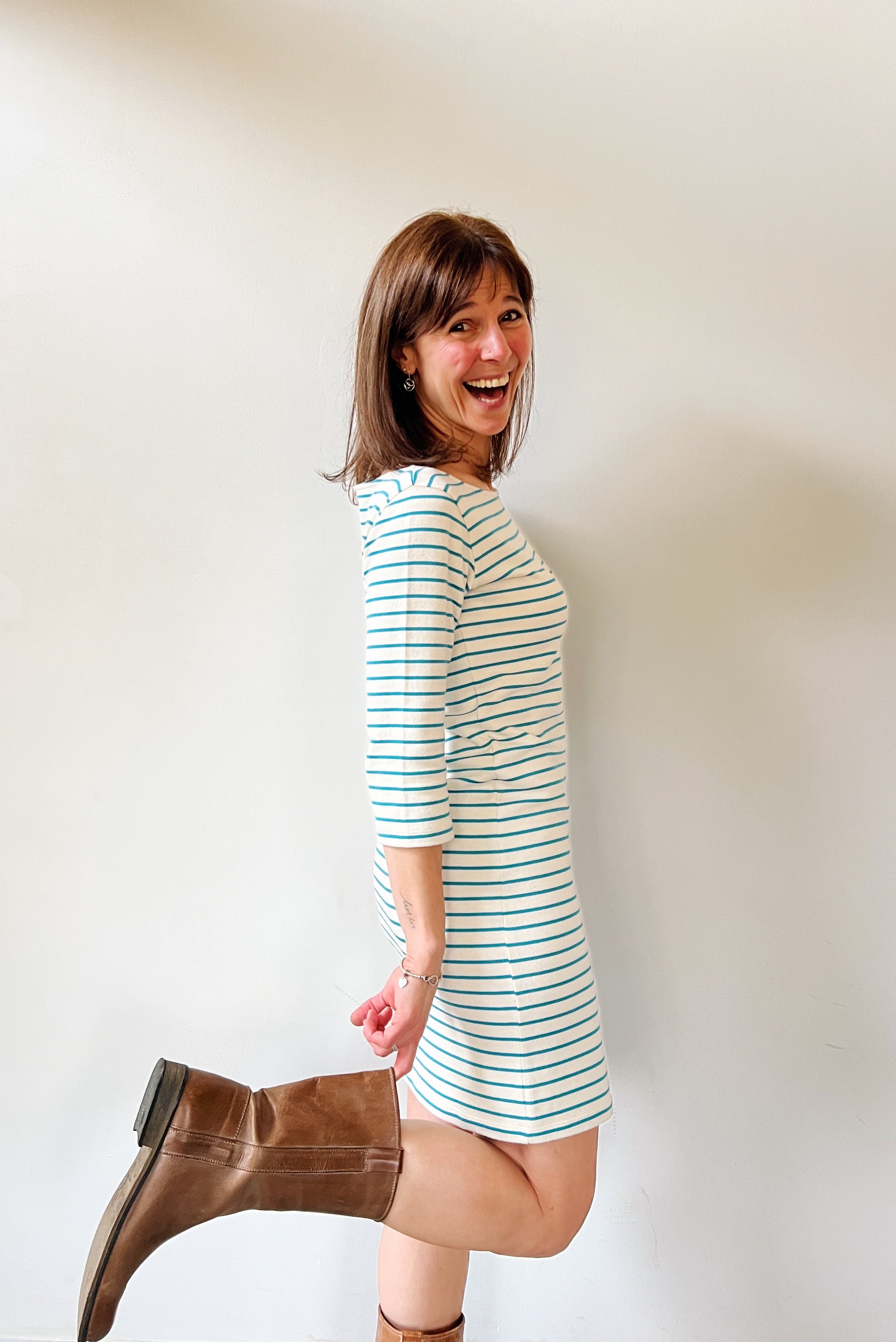 Dress Liv - Turquoise Stripes