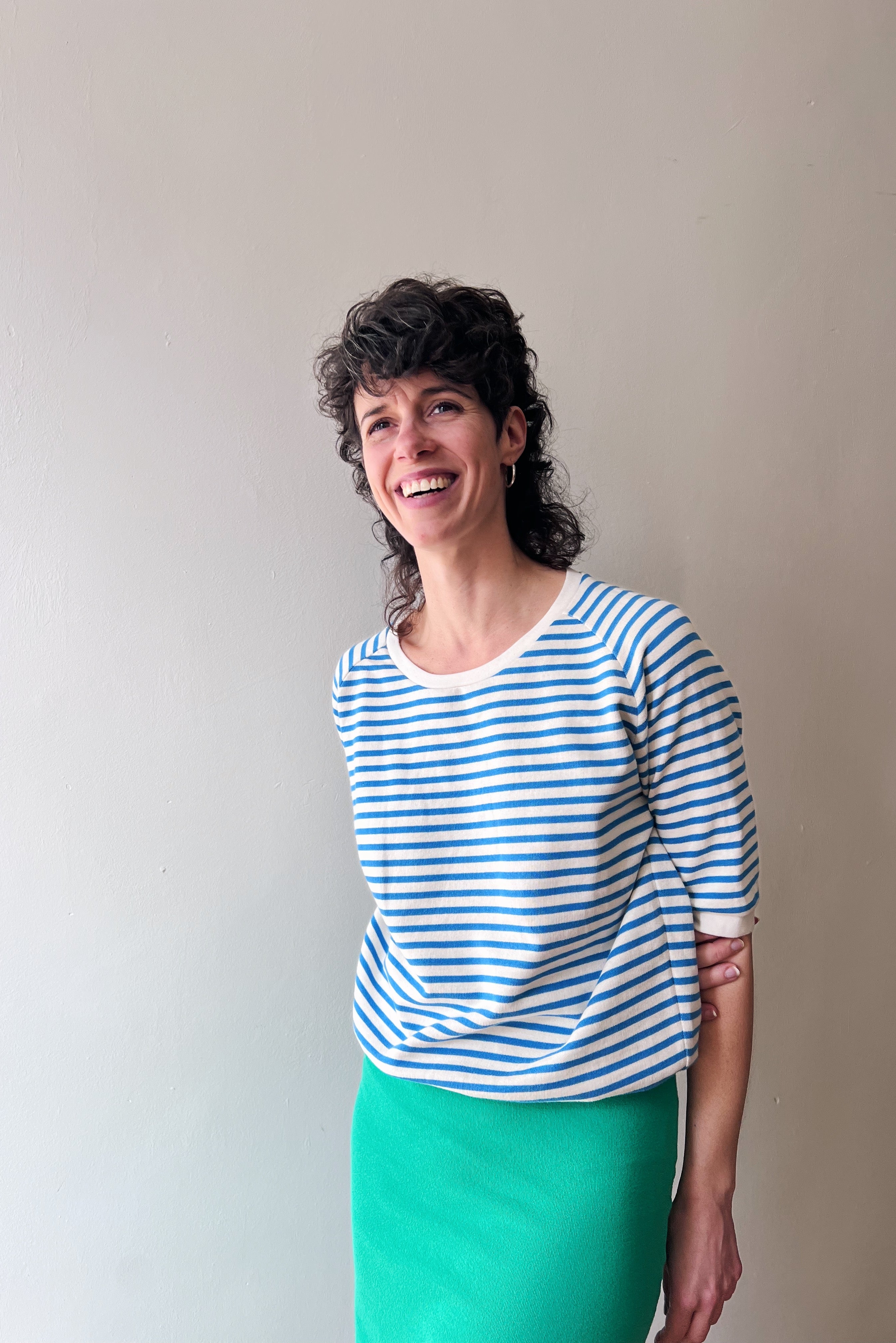 Midsleeve Sweater Cosette - Bright Blue Stripes