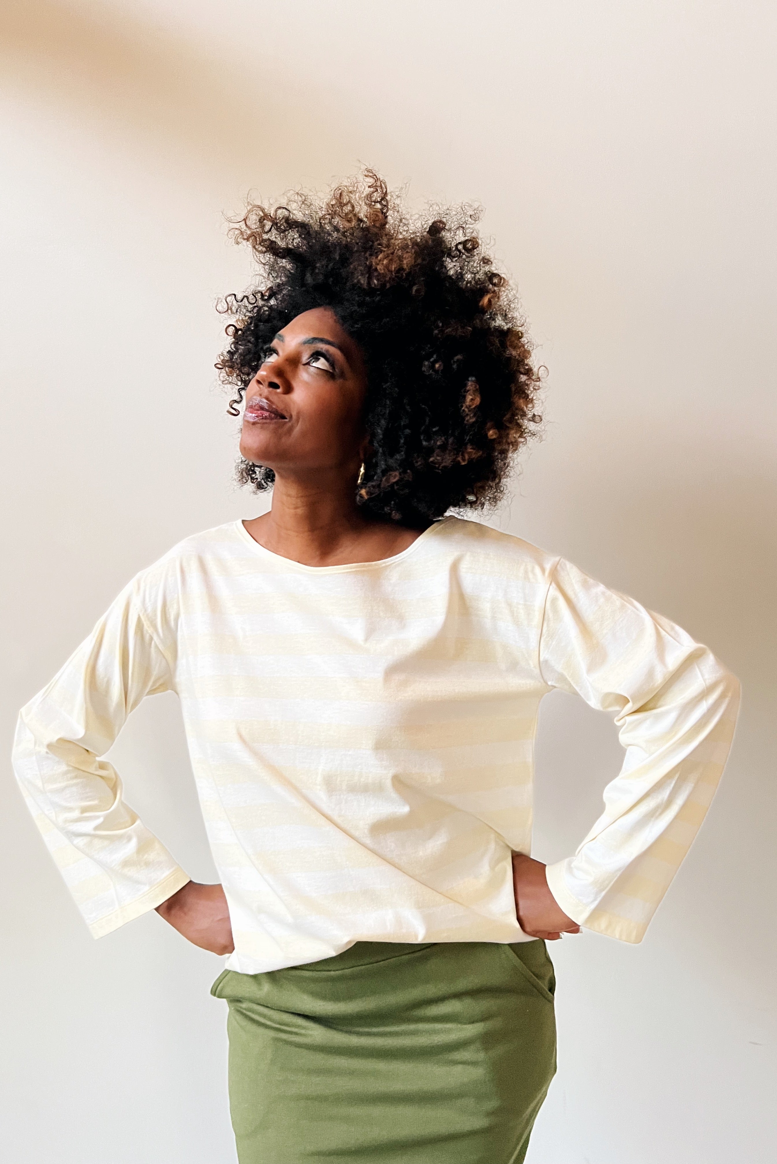 Long Sleeve Audrey - Vanilla Stripes