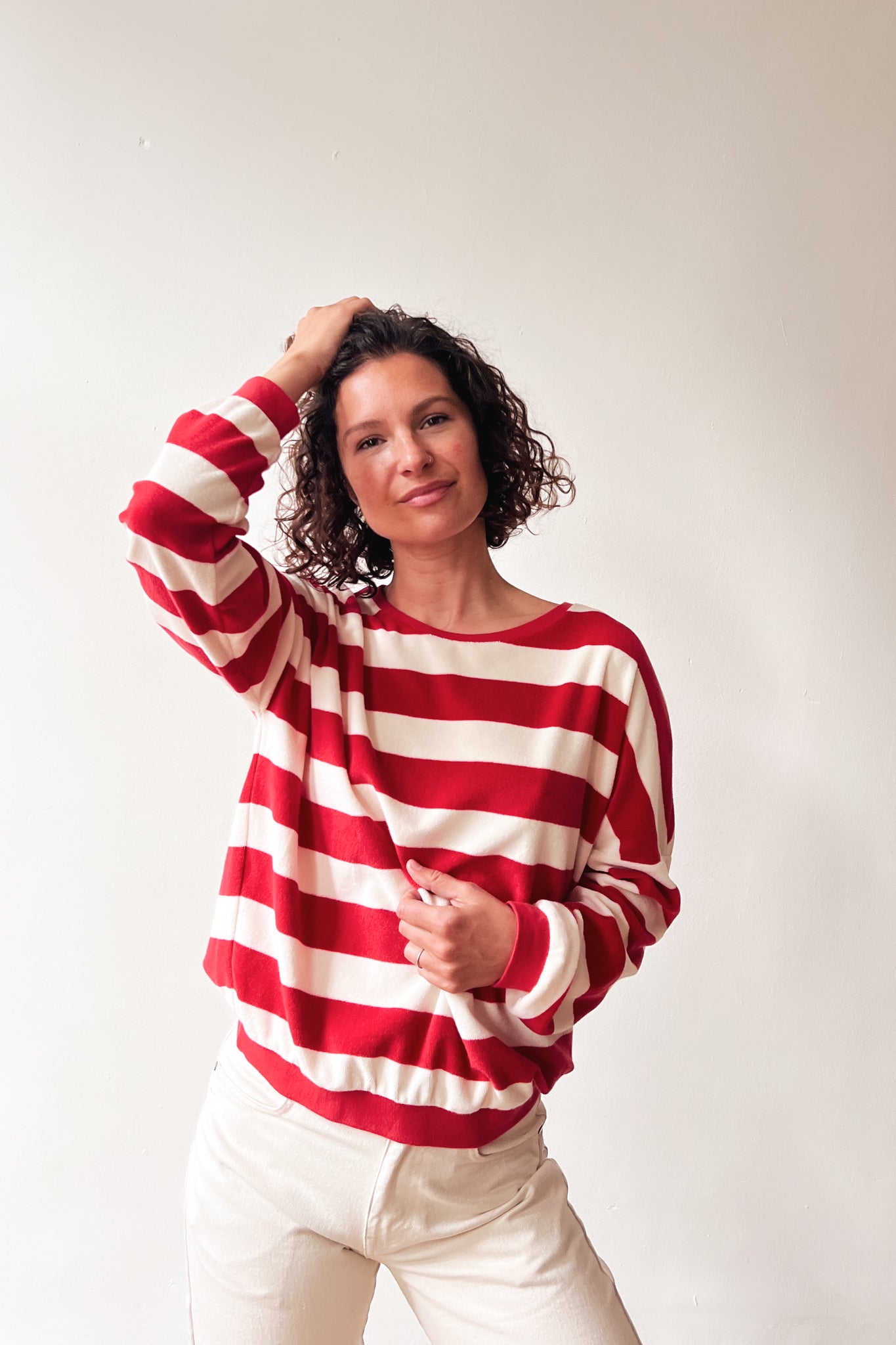 Sweater Isa - Coral Terry Stripes