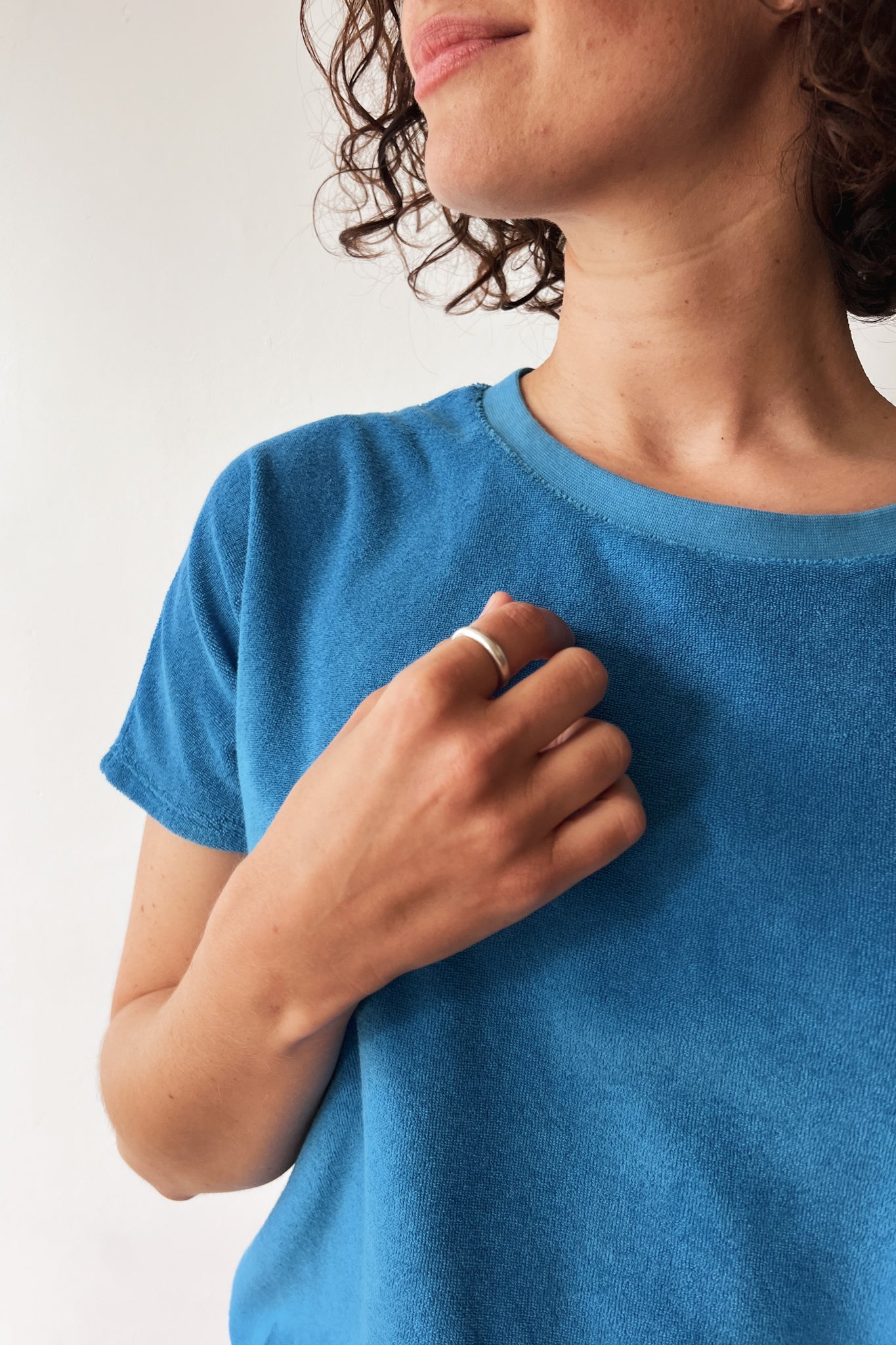 Shortsleeve Sweater Lucia - Bright Blue Terry