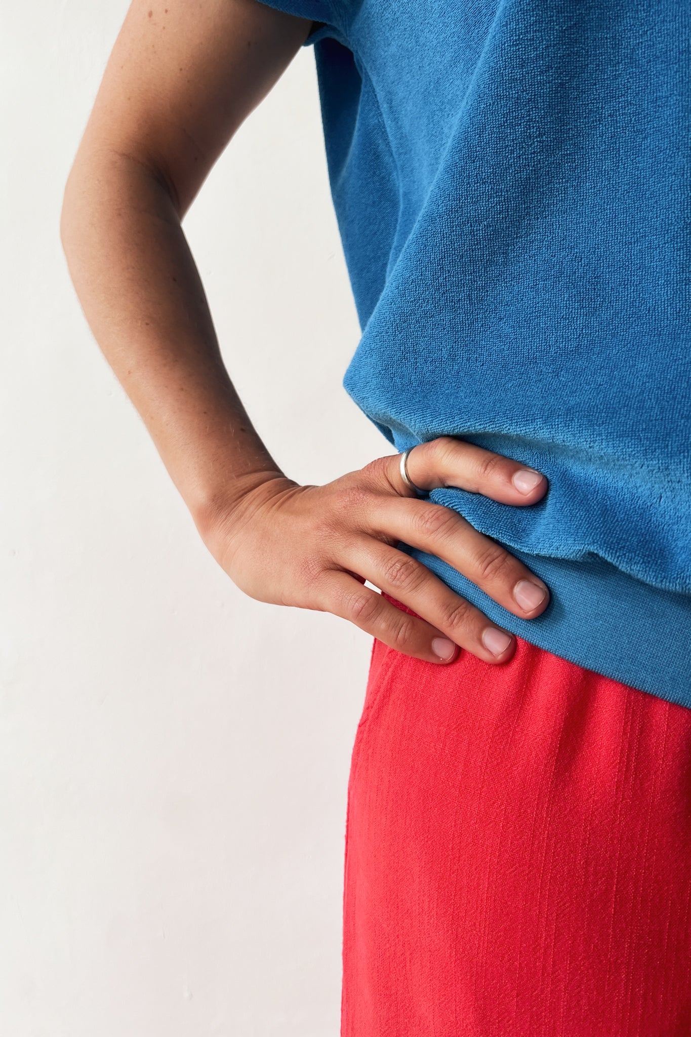 Shortsleeve Sweater Lucia - Bright Blue Terry