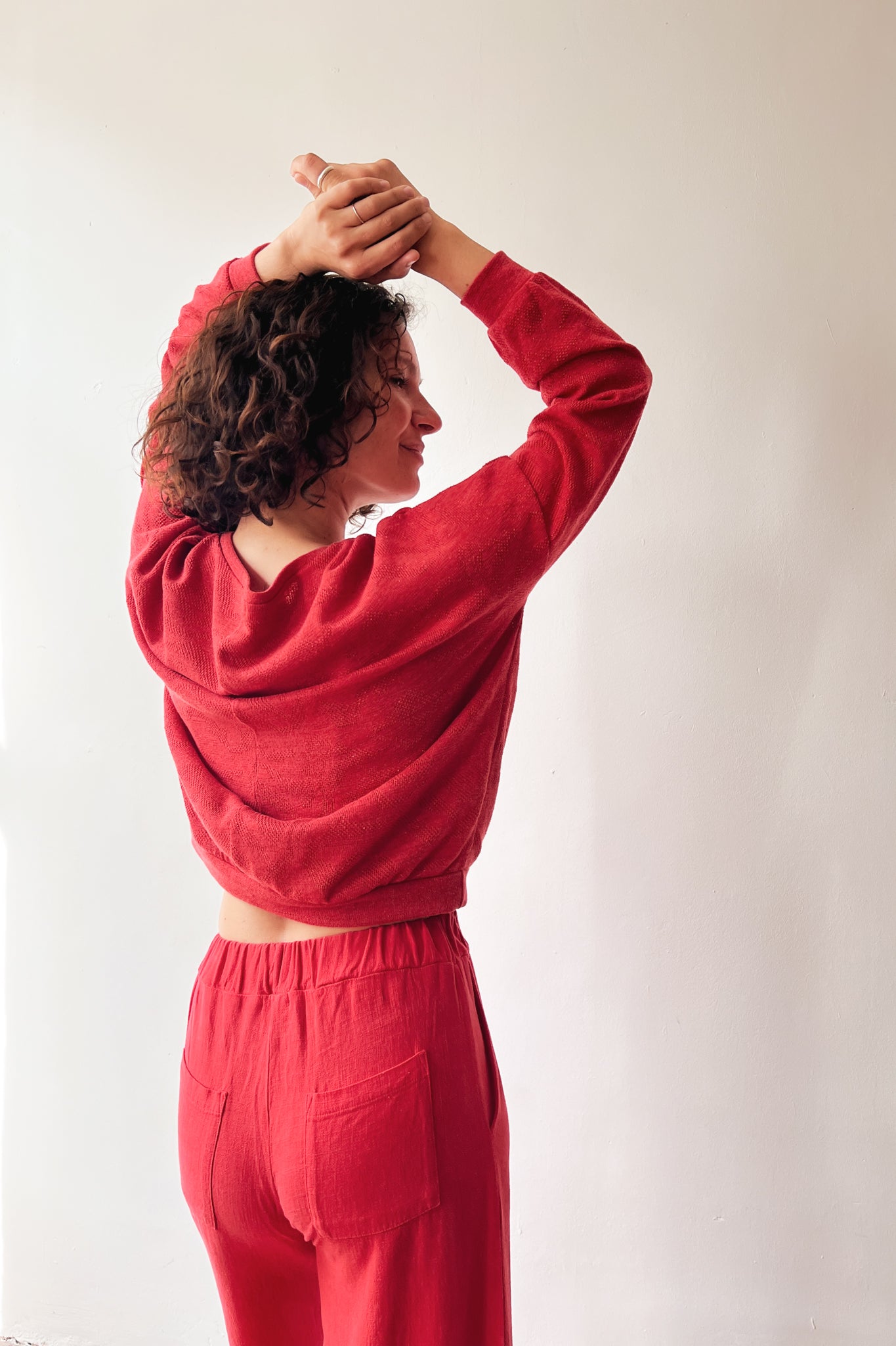 Sweater Isa - Coral Jacquard