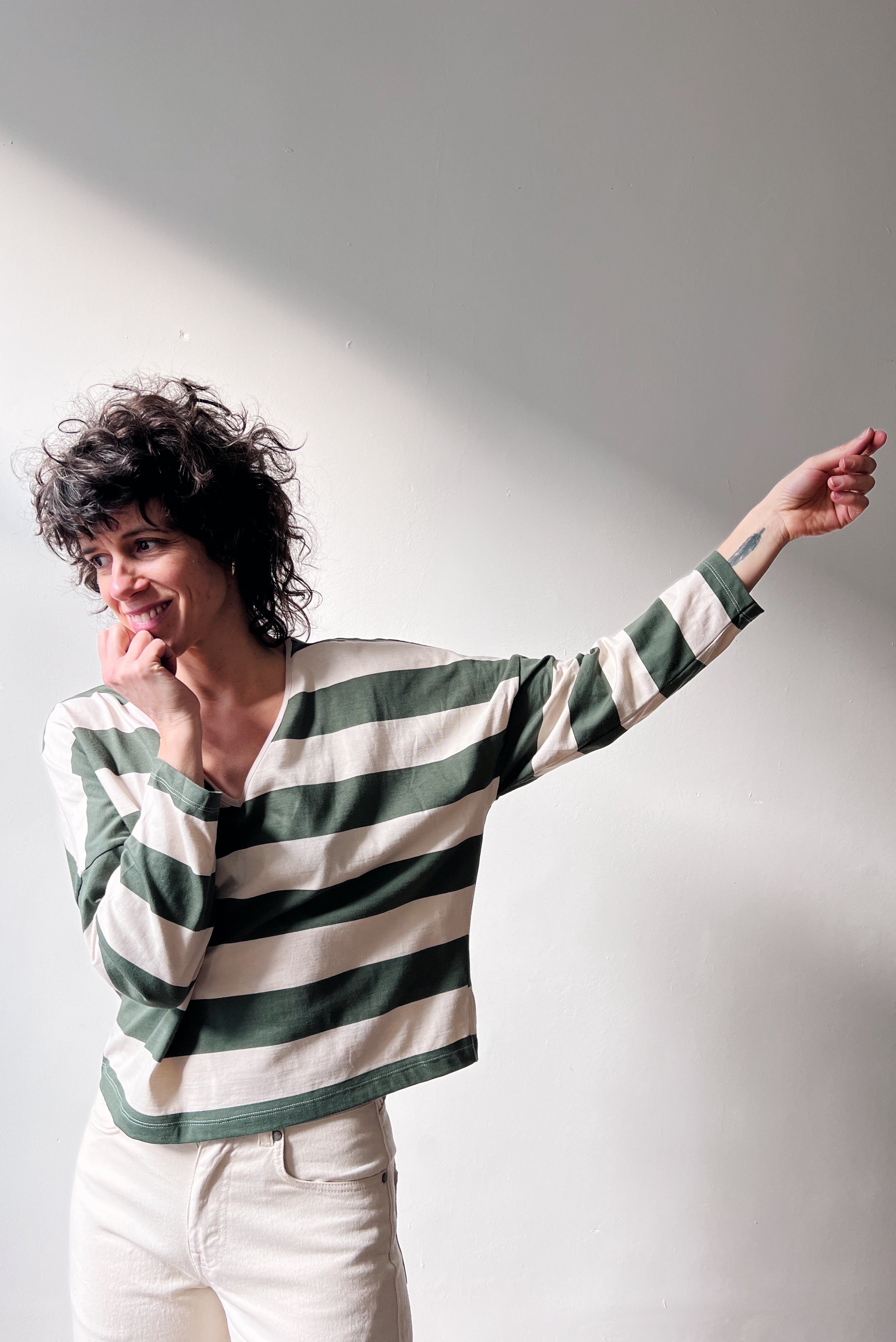 Longsleeve Sade - Basil Stripes